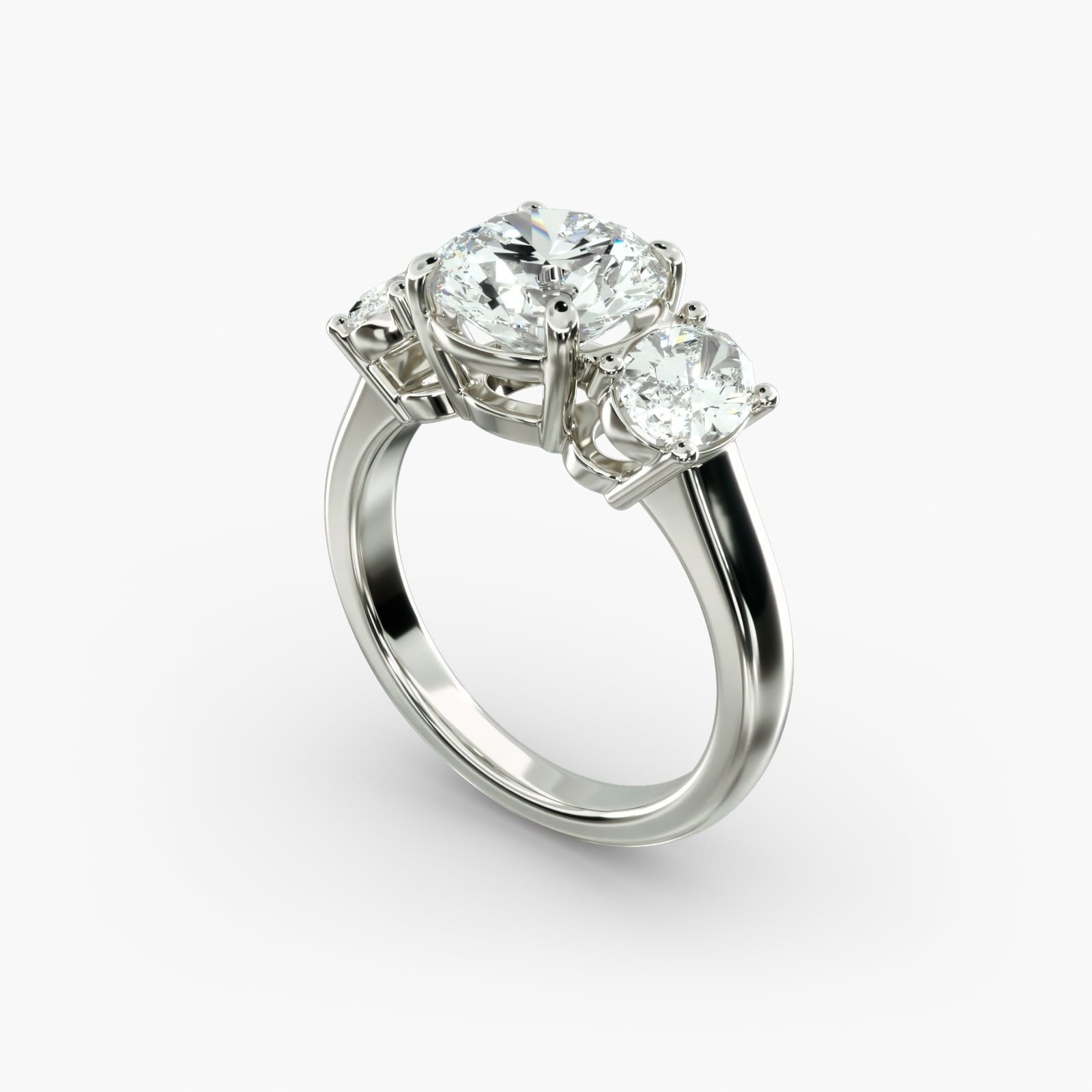 Oval Three Stone Diamond Engagement Ring in Platinum 1 ct. tw