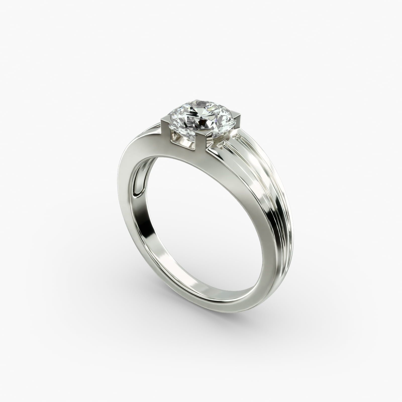 Mens white gold diamond solitaire ring store