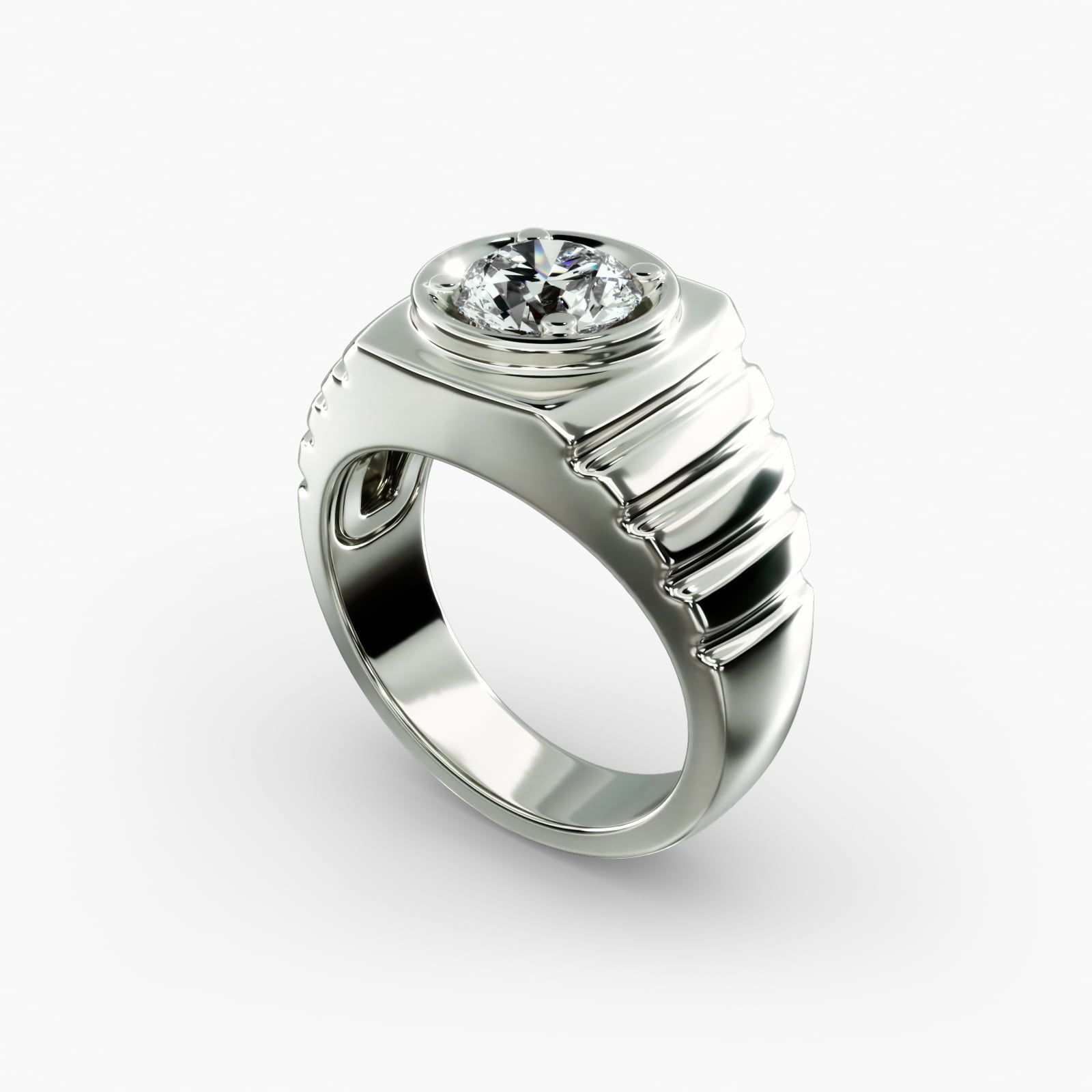Solitaire mens ring online