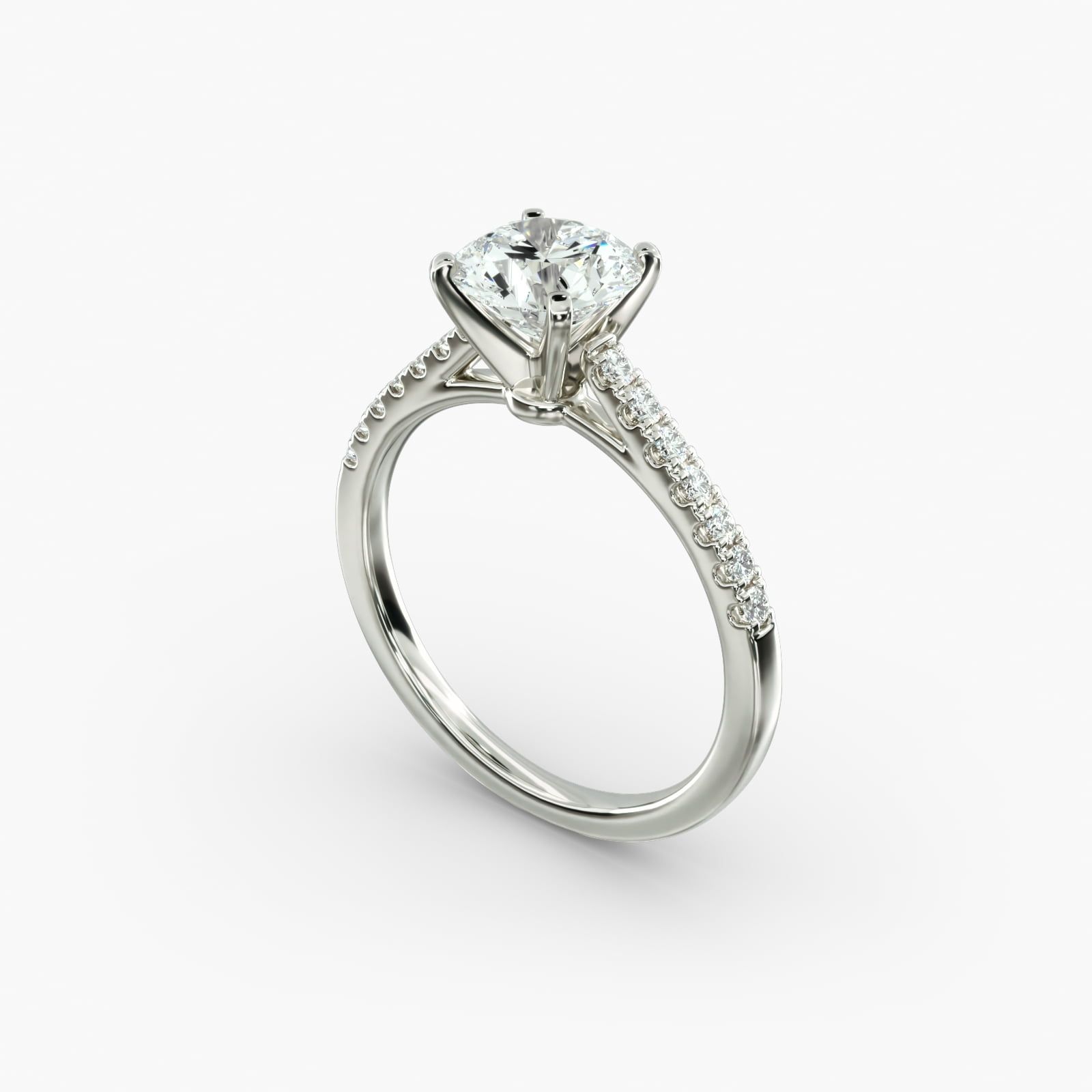 Petite cathedral pavé diamond ring on sale