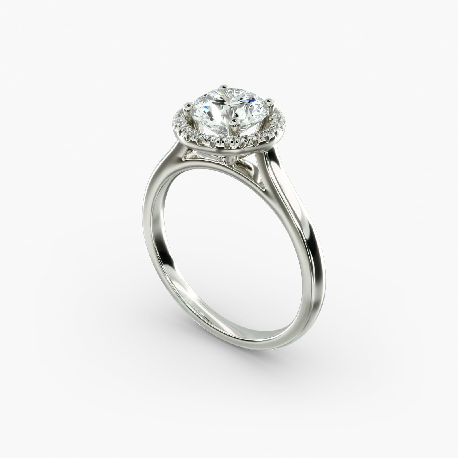 Plain shank halo engagement ring deals