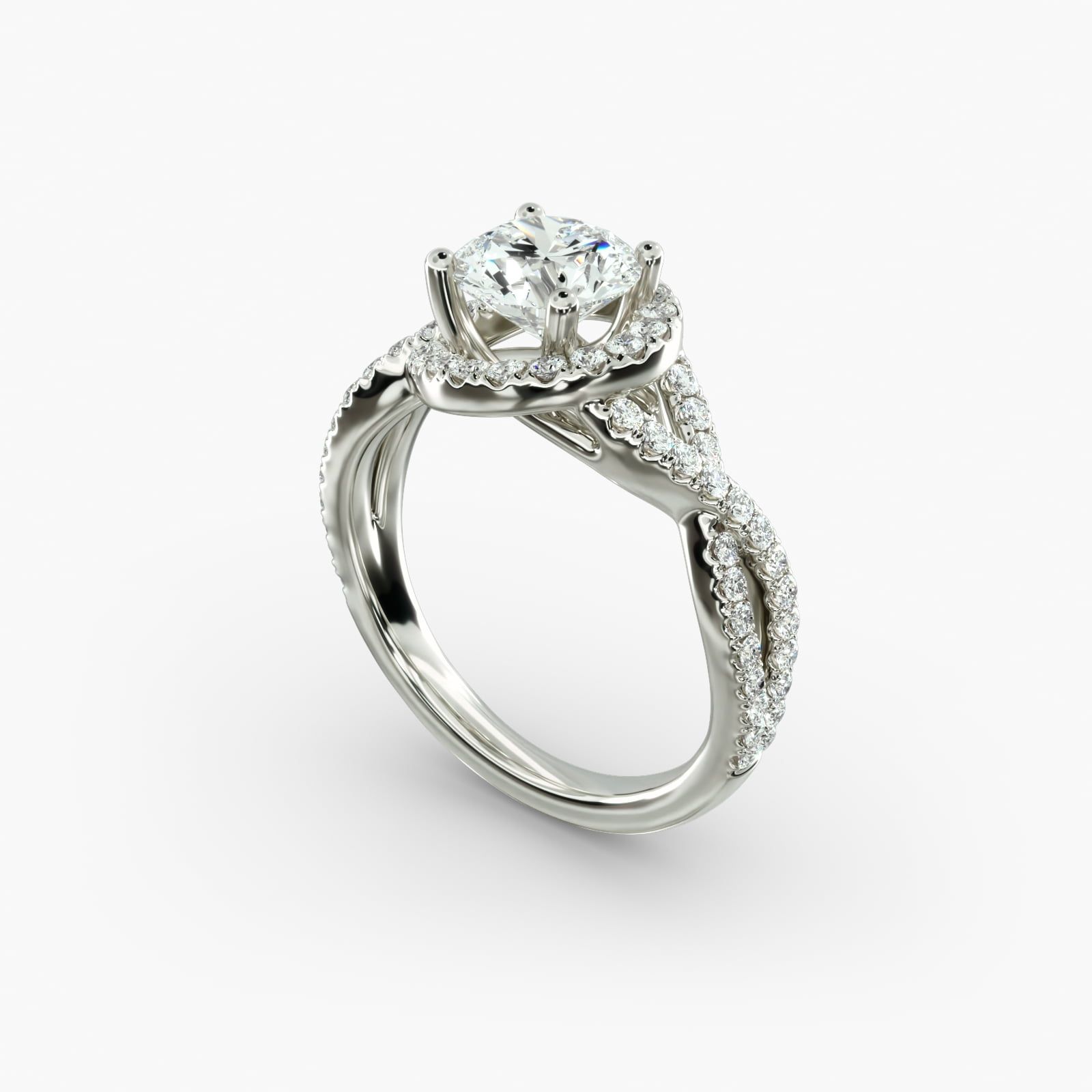 Twist halo round cut ring 2025