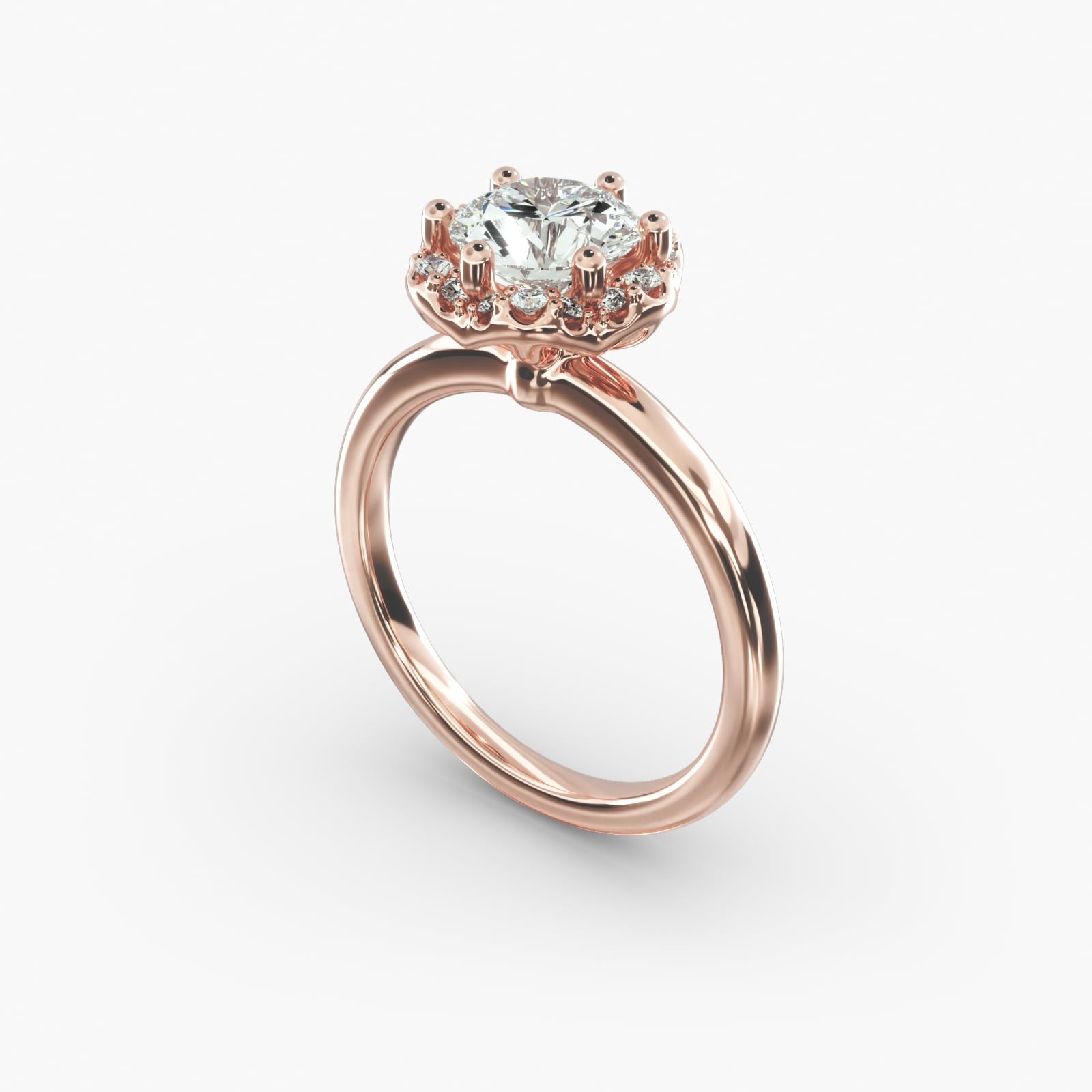 Rose gold six prong engagement ring online