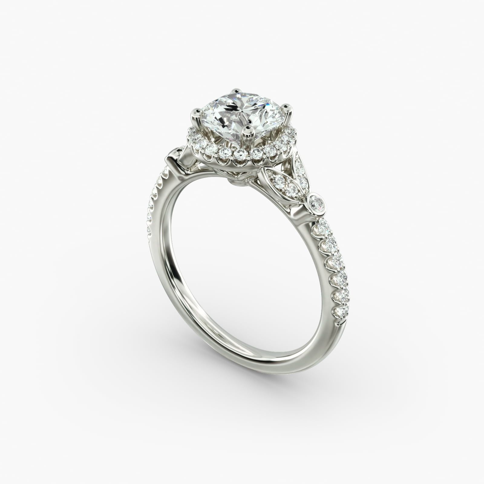 Petite vintage pave leaf hotsell