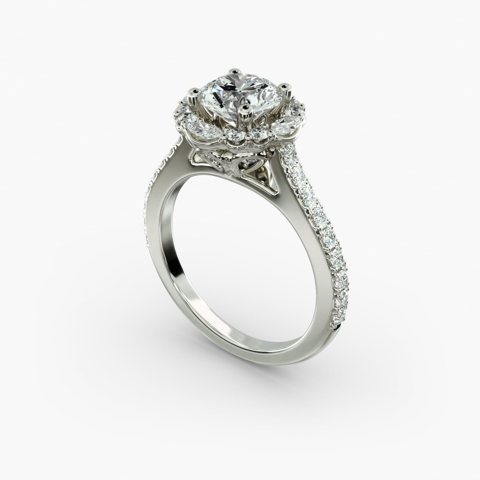 The Ritz Oval Halo Diamond Engagement Ring in 14k White Gold 1 2 ct. tw