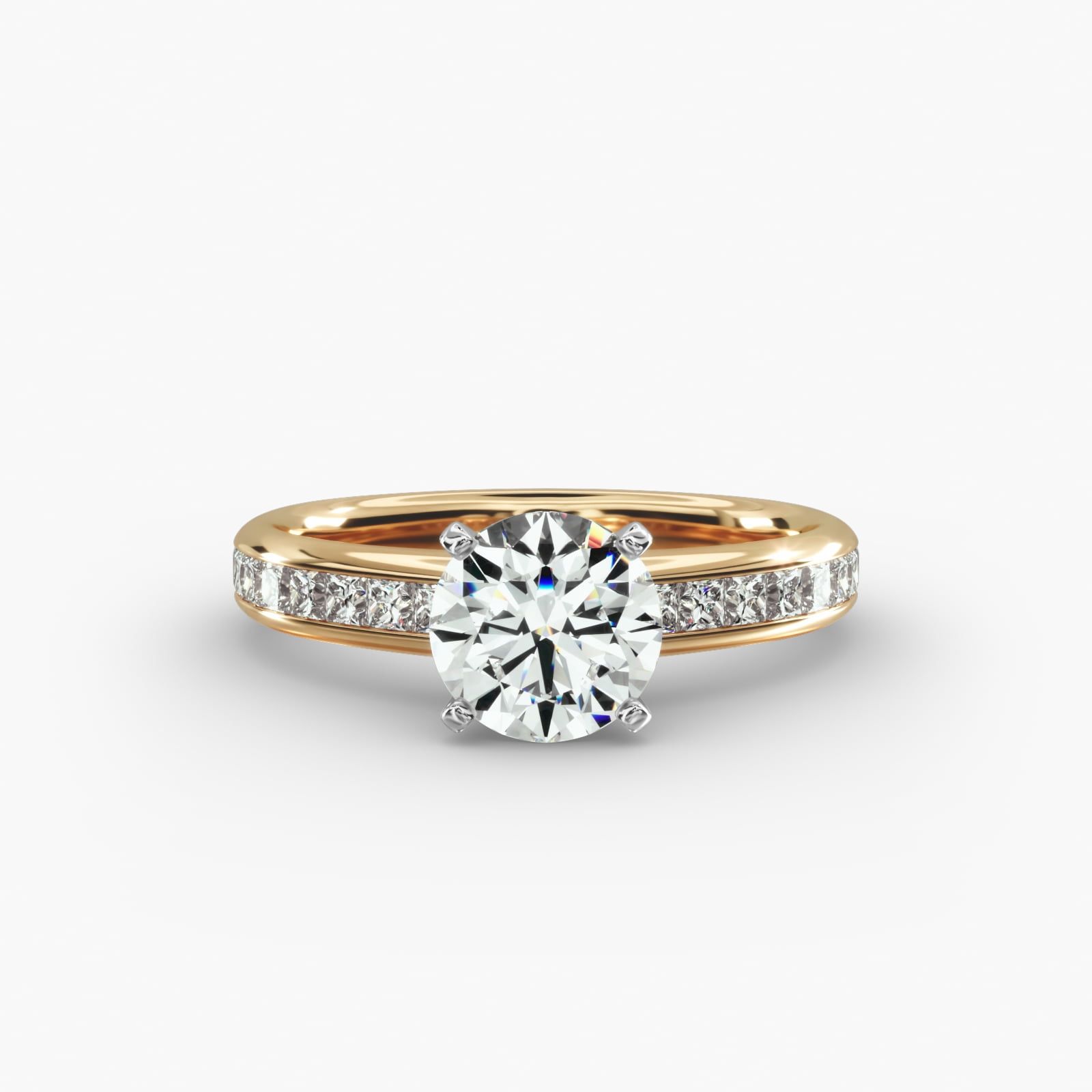 Channel Set Princess Cut Diamond 14ct Yellow Gold 3mm Wedding Ring main image 0