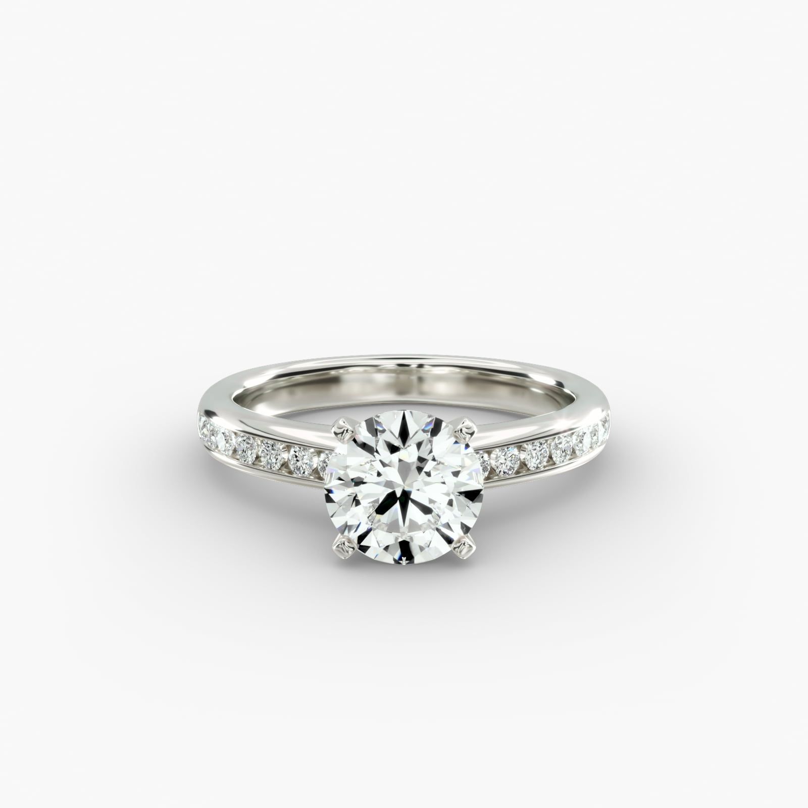 Channel Set Round Diamond Engagement Ring in Platinum (1/4 ct. tw.)