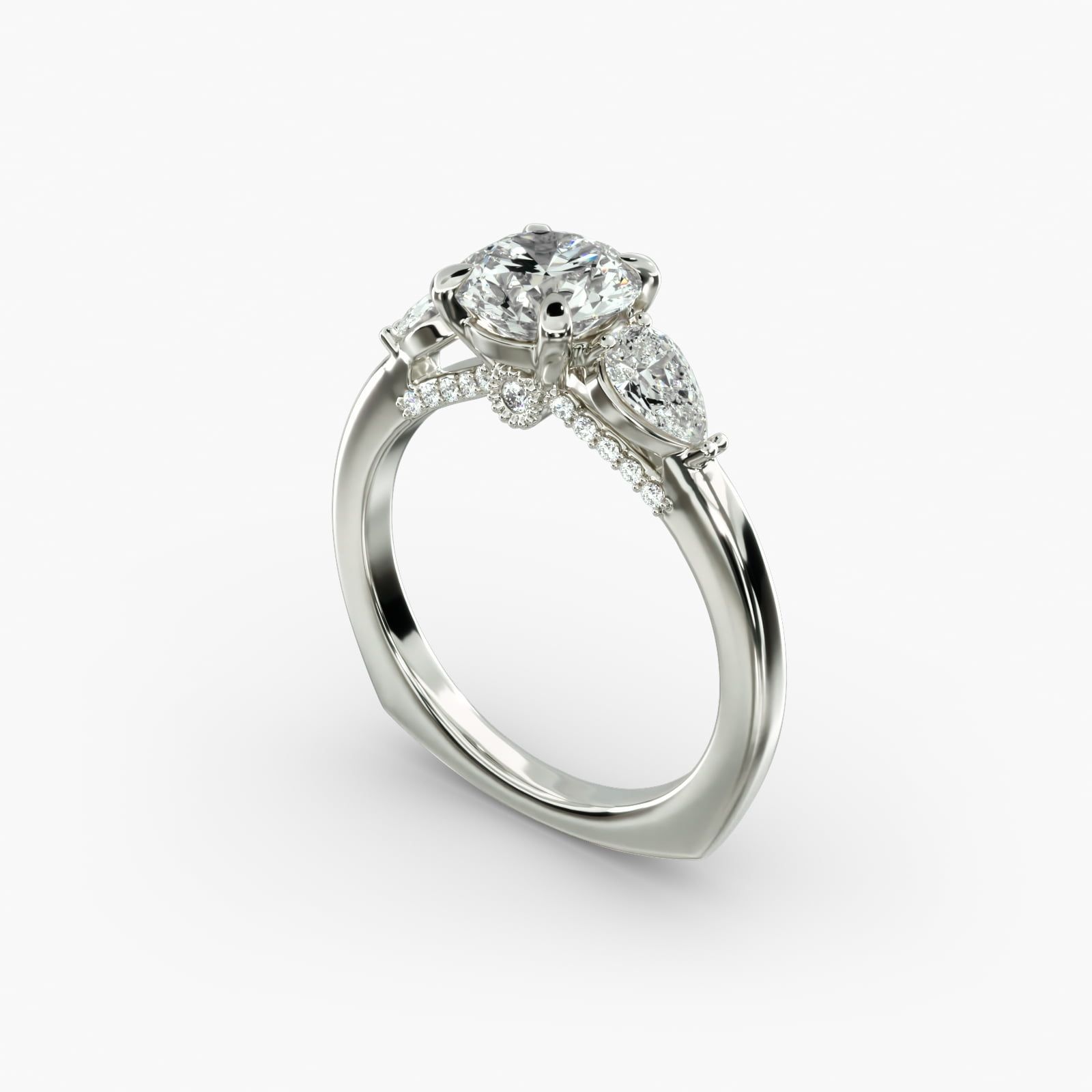 Bella Vaughan Pear Three Stone Engagement Ring in Platinum 3 8 ct. tw