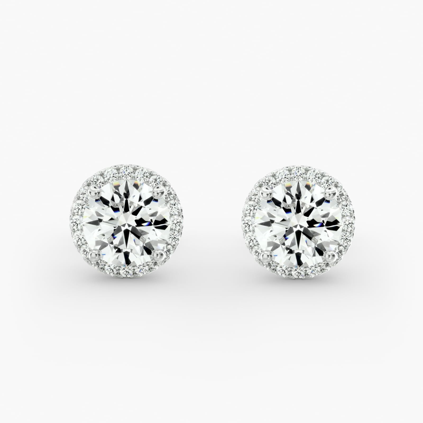 Halo setting earrings store