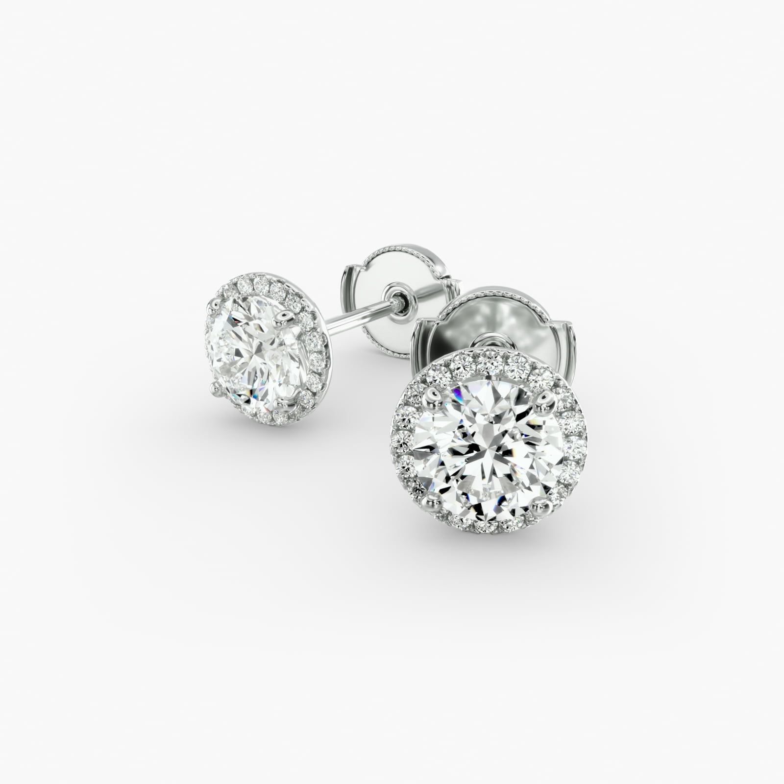 Halo Diamond Earring Setting in Platinum