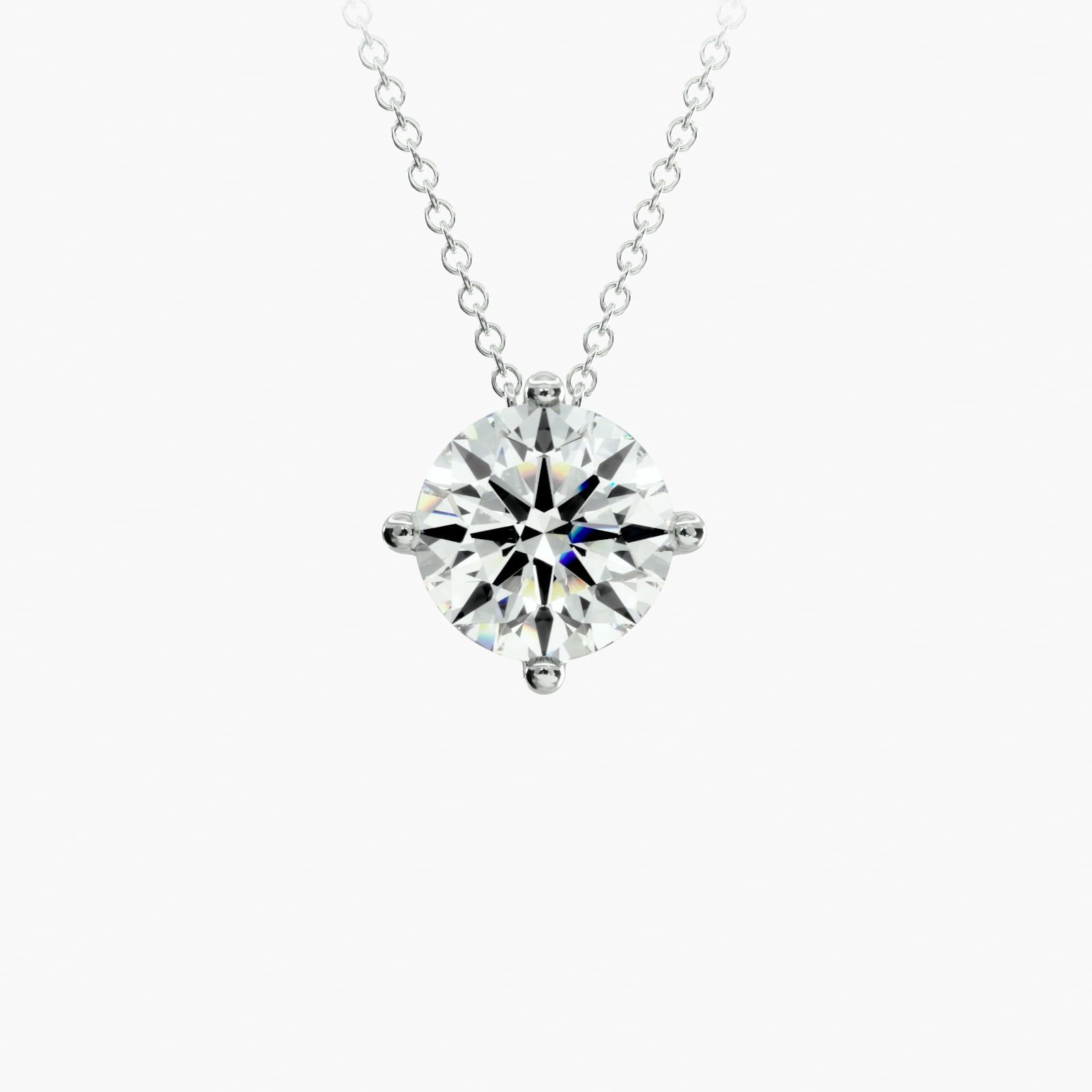 Kite Set Solitaire Diamond Pendant In 14K White Gold Setting