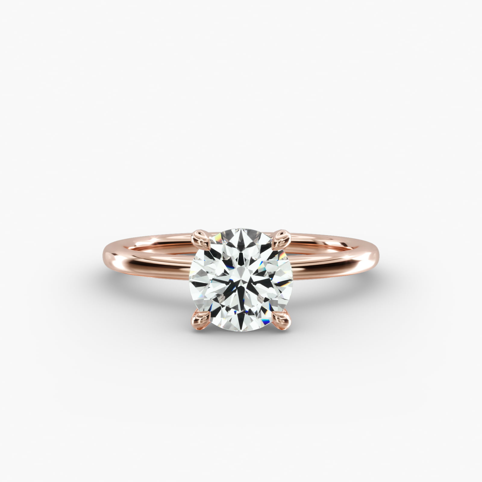 Solitaire Engagement Ring 4-Prong Nouveau Head