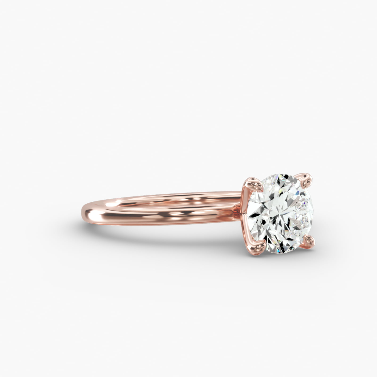 Solitaire Engagement Ring 4-Prong Nouveau Head