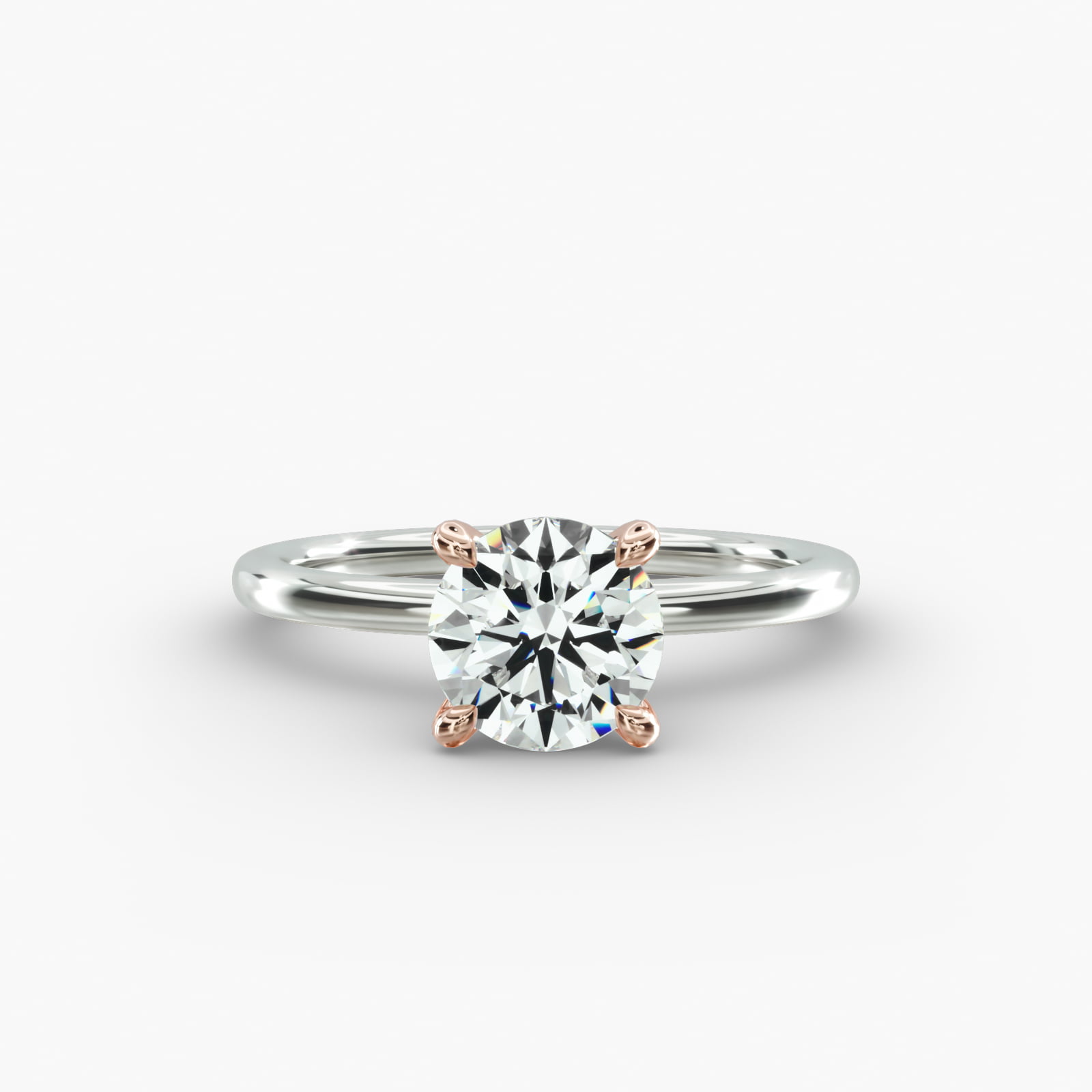 Solitaire Engagement Ring 4-Prong Nouveau Head