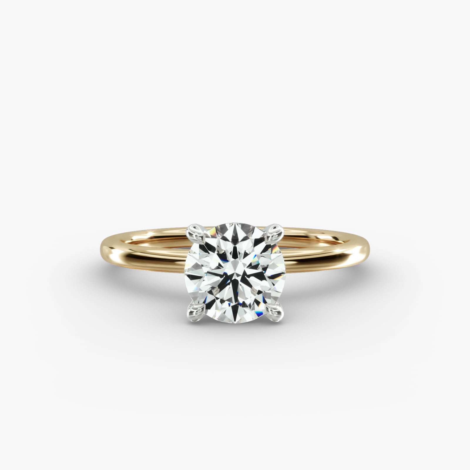 Solitaire Engagement Ring 4-Prong Nouveau Head