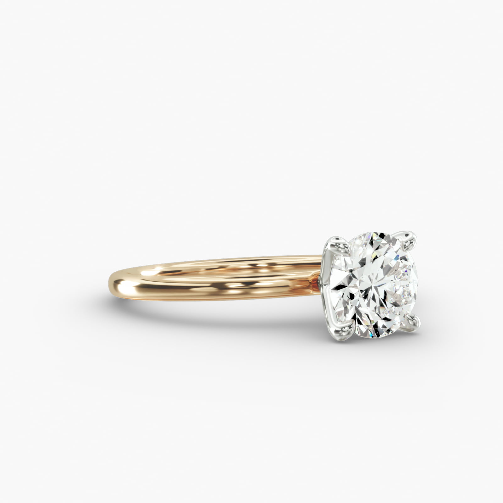 Solitaire Engagement Ring 4-Prong Nouveau Head