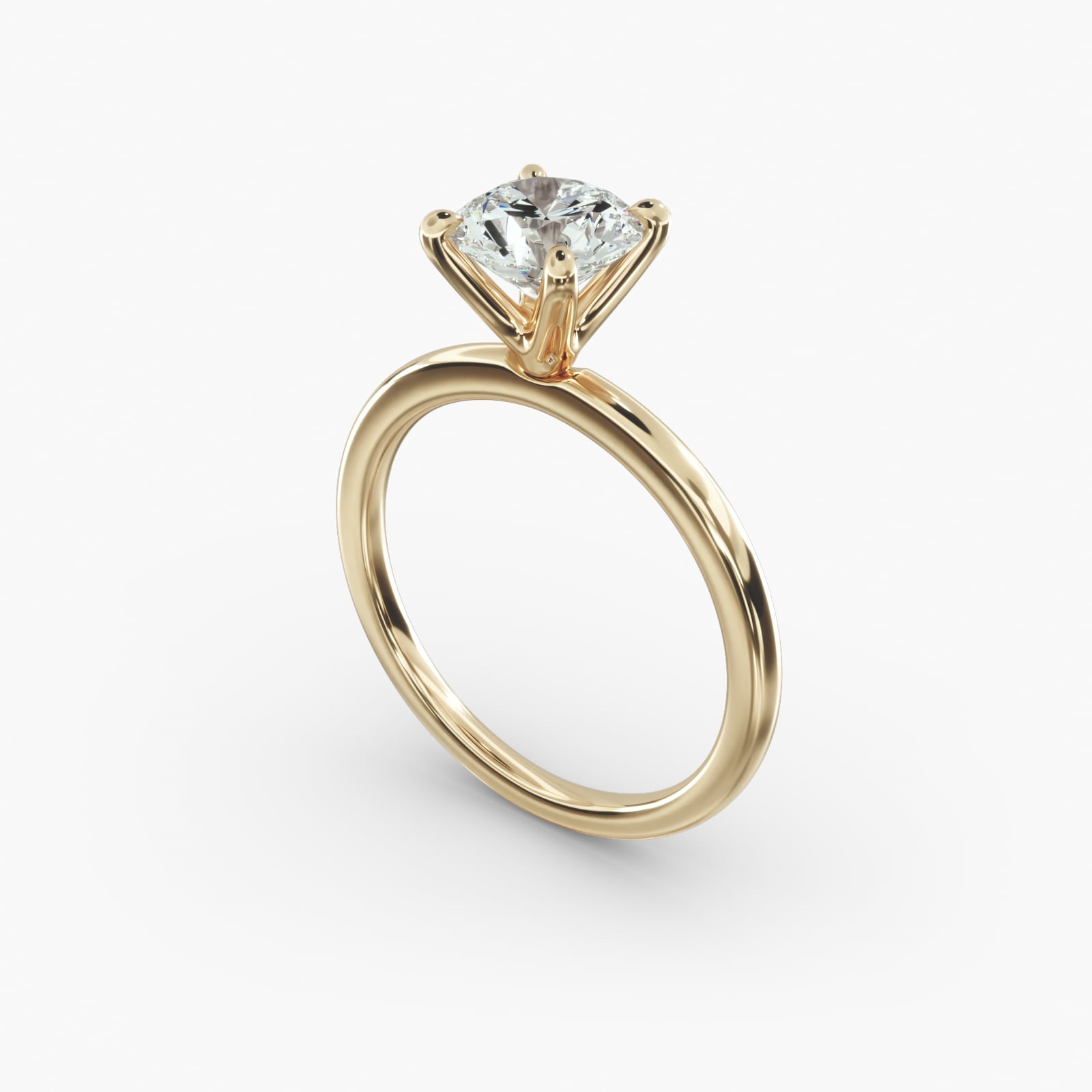 Solitaire Engagement Ring 4-Prong Nouveau Head
