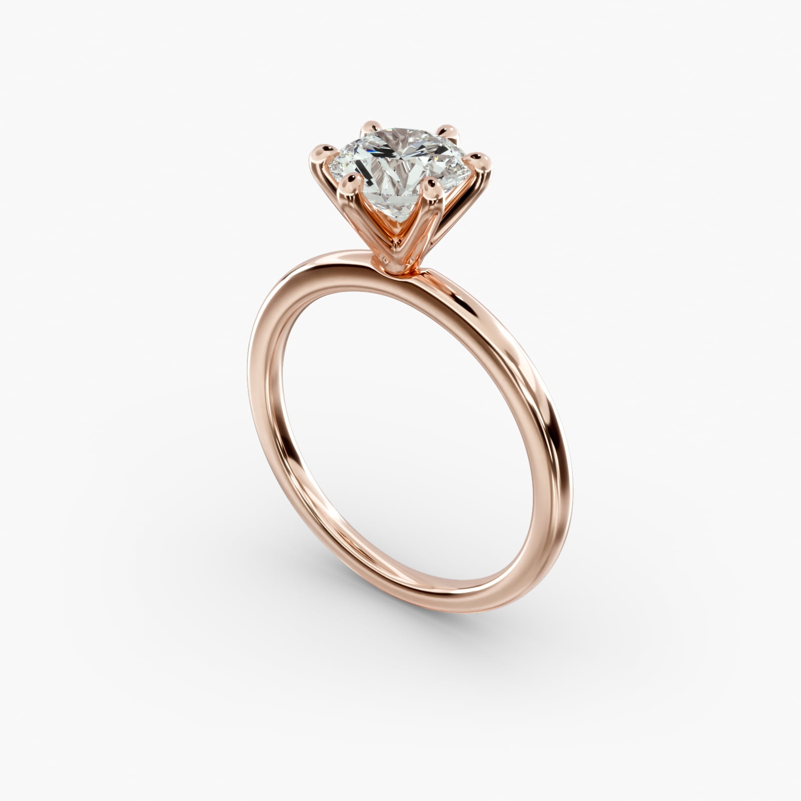 O Rind Solitaire Engagement Ring 6-Prong Nouveau Head