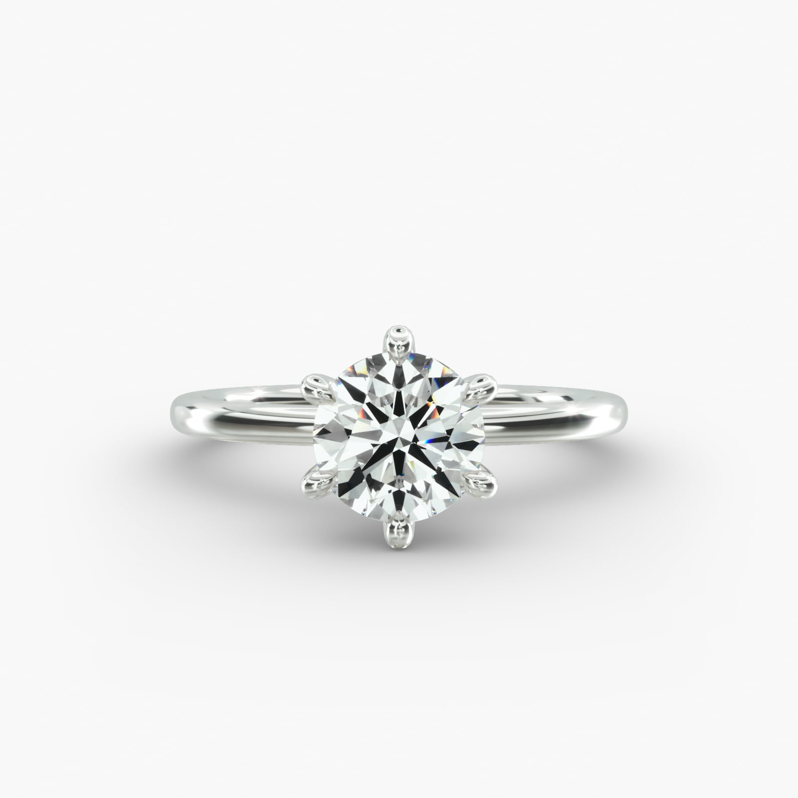 Solitaire Engagement Ring 6-Prong Nouveau Head