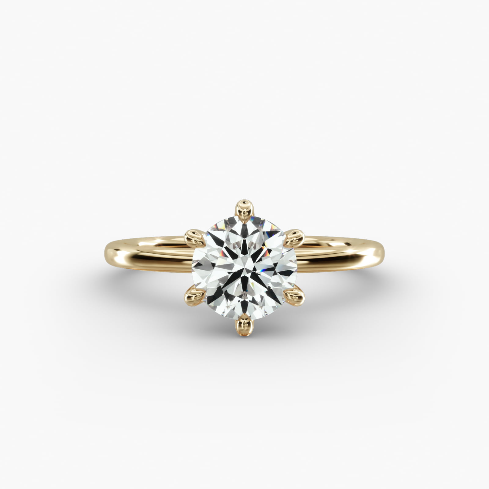 Solitaire Engagement Ring 6-Prong Nouveau Head