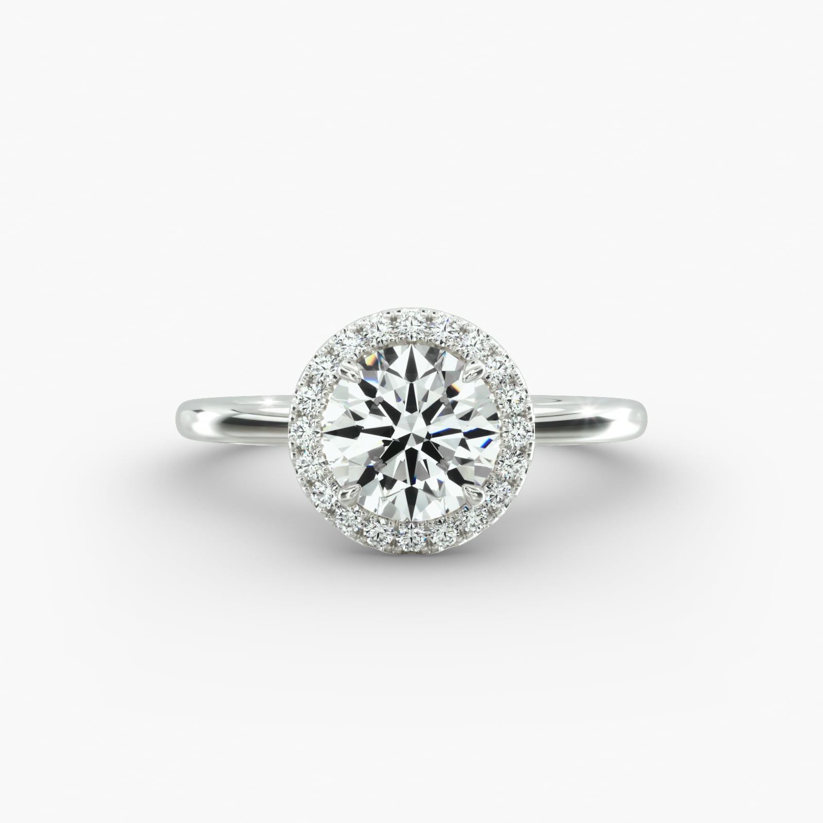Solitaire Engagement Ring Classic Halo Head