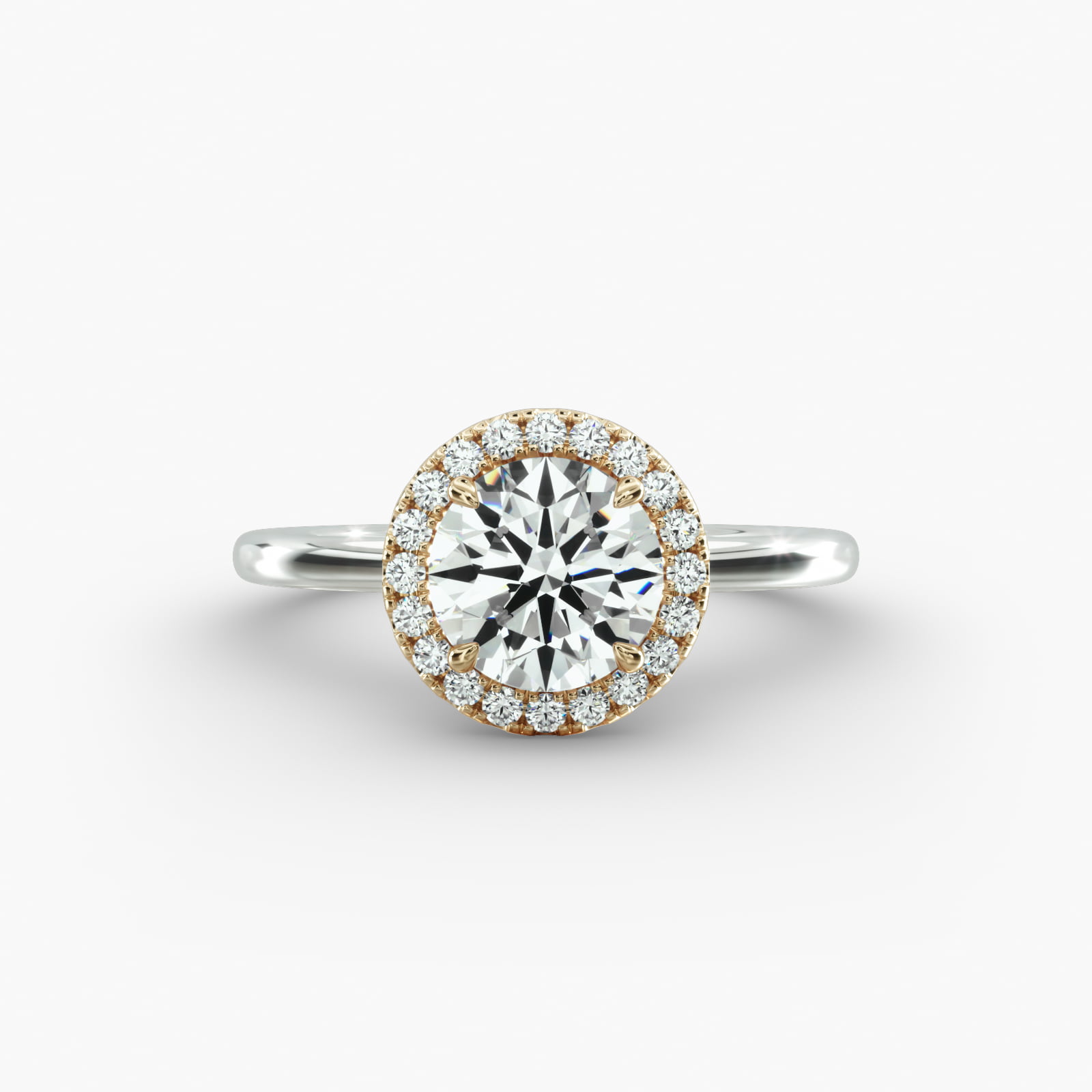 Solitaire Engagement Ring Classic Halo Head
