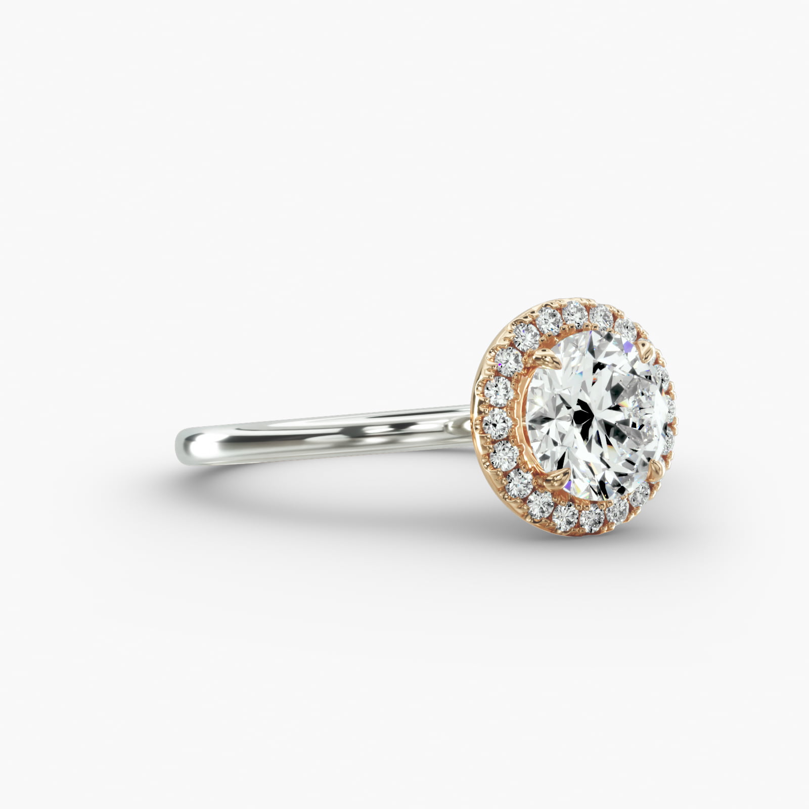 Solitaire Engagement Ring Classic Halo Head