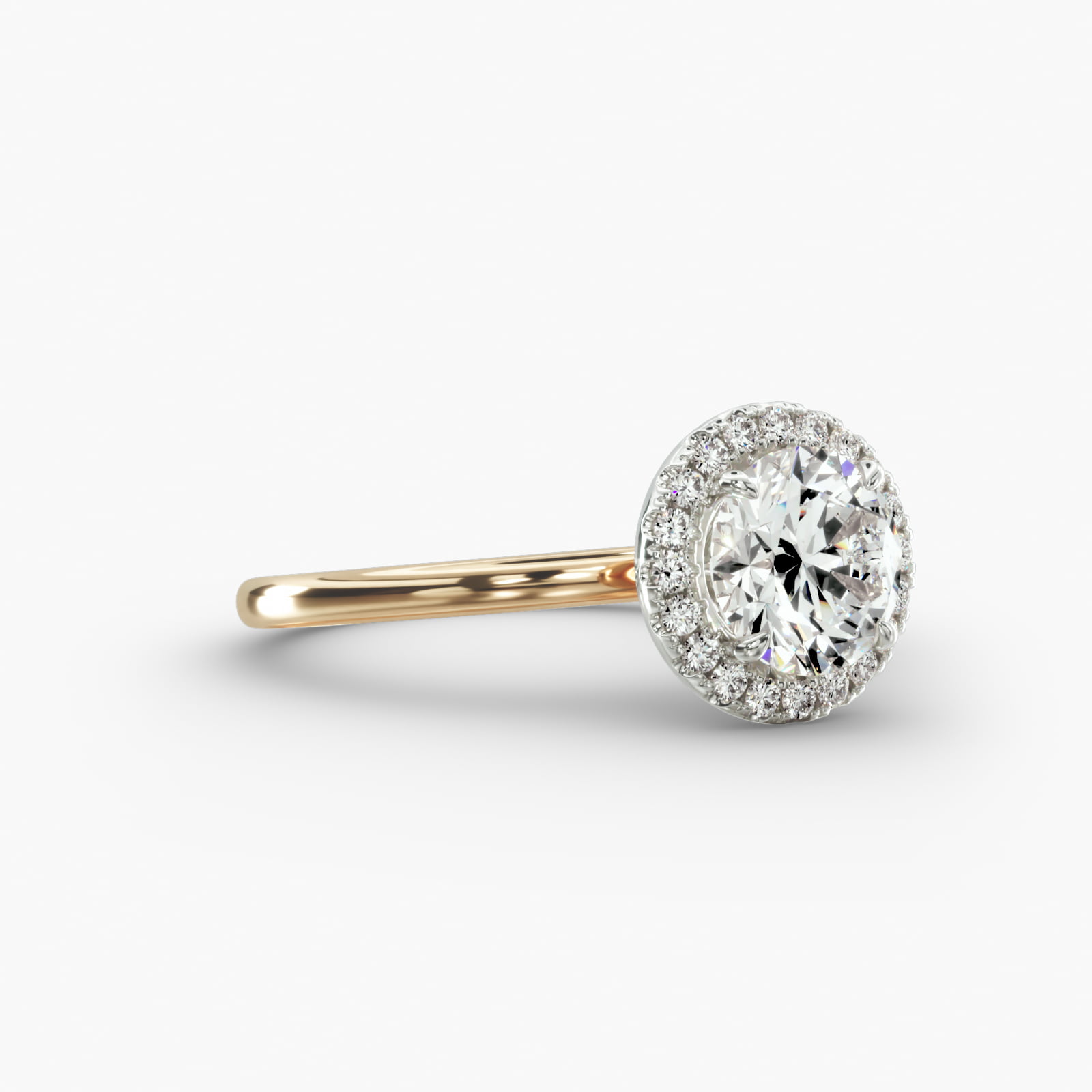 Solitaire Engagement Ring Classic Halo Head