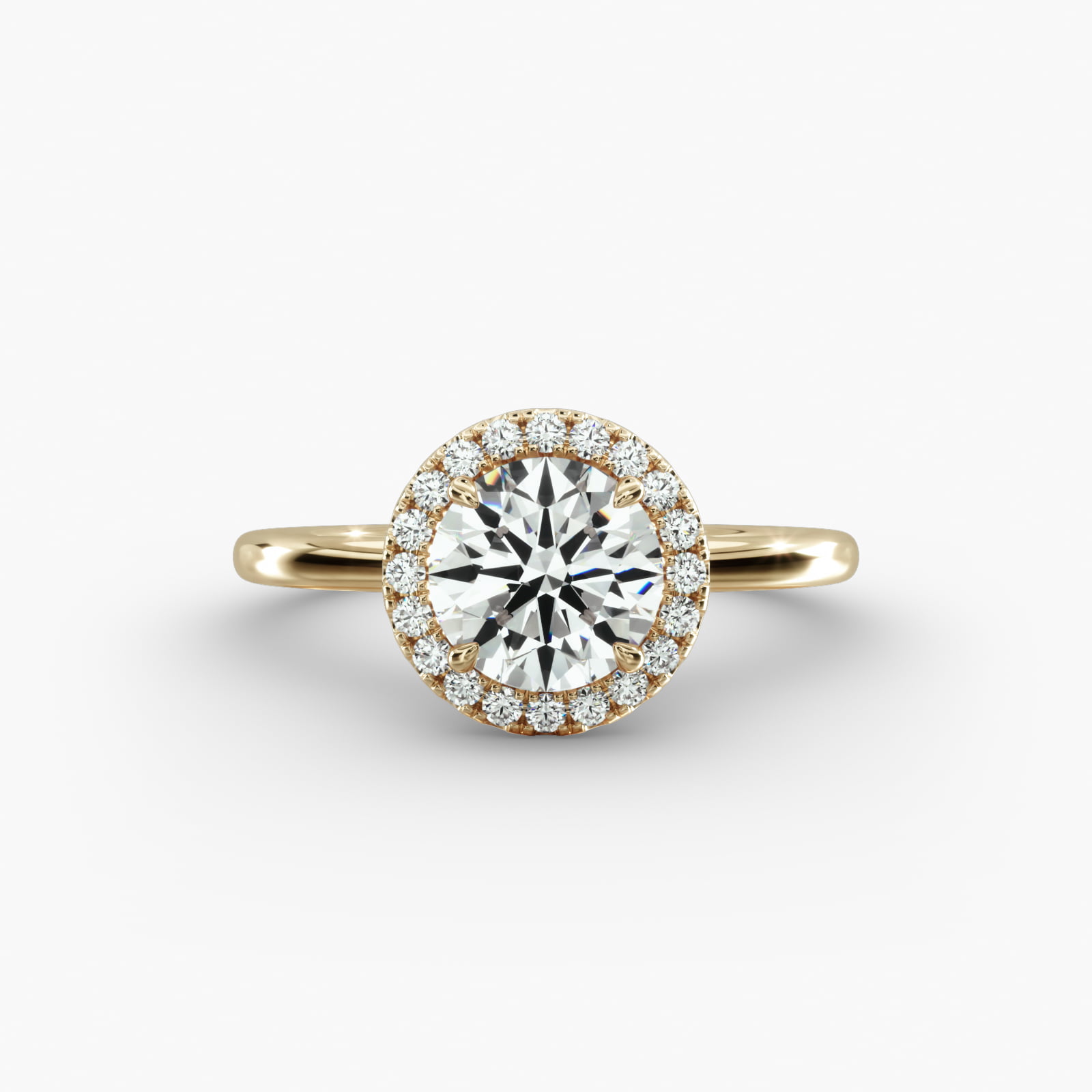 Solitaire Engagement Ring Classic Halo Head