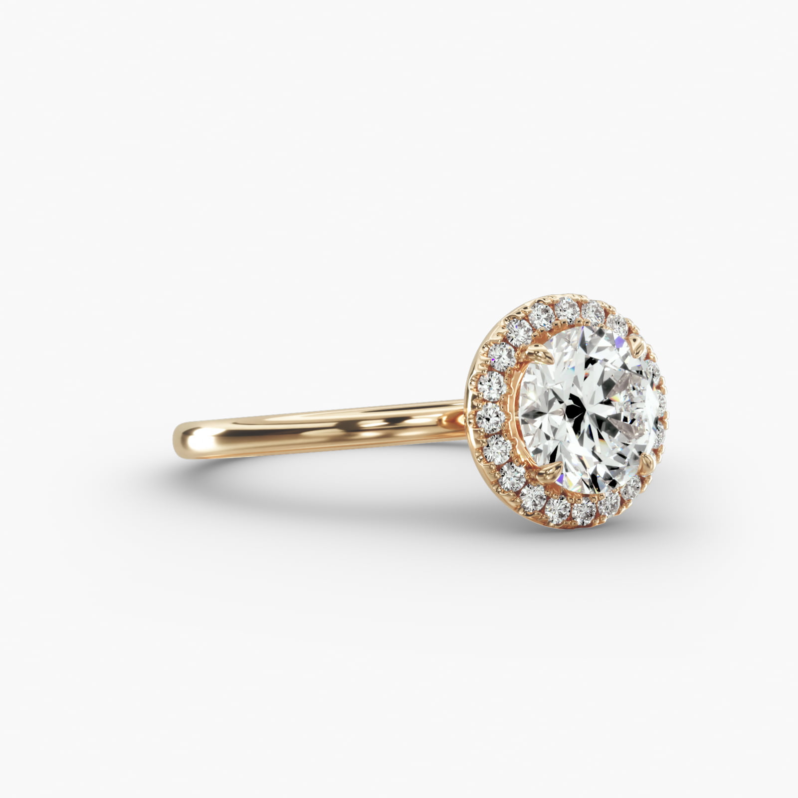 Solitaire Engagement Ring Classic Halo Head