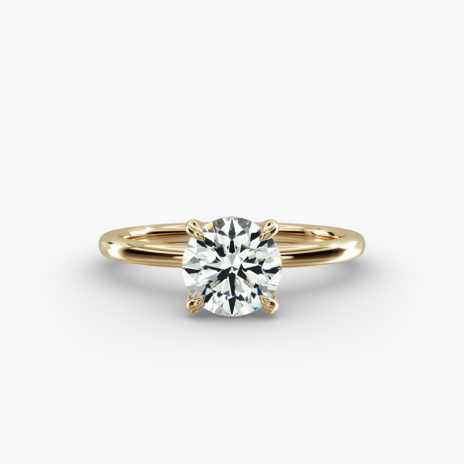 Solitaire Engagement Ring Hidden Halo Head