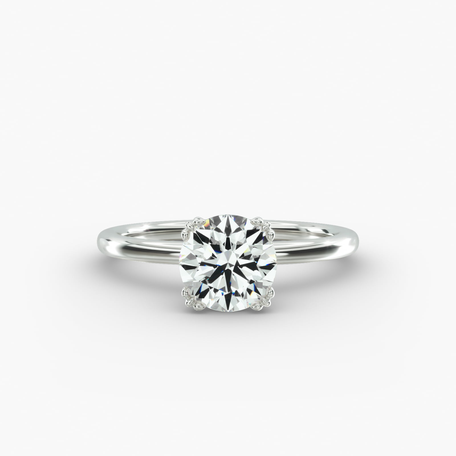 Solitaire Engagement Ring Vintage Trefoil Head