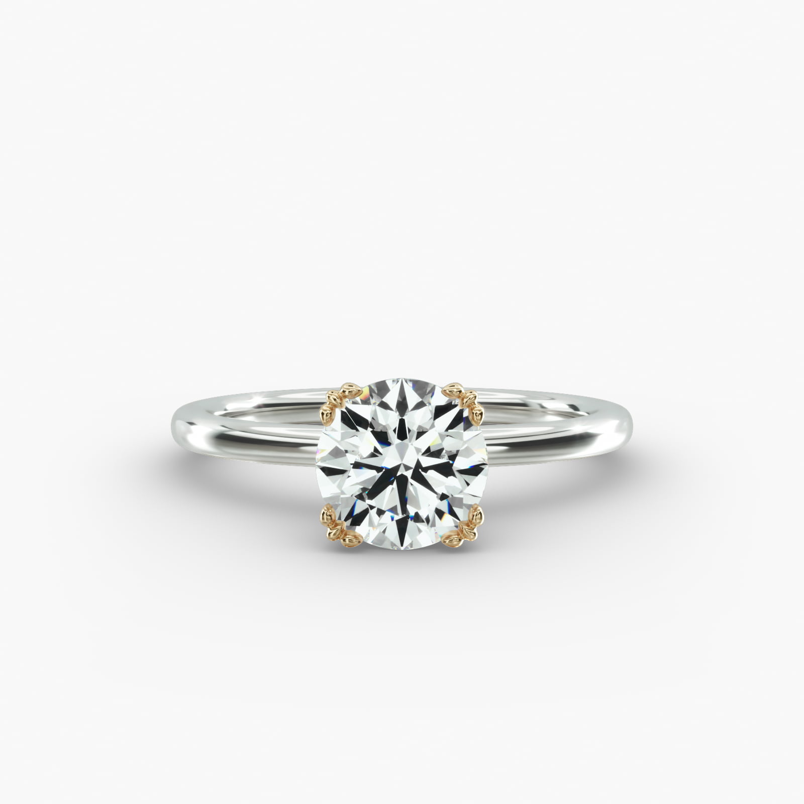 Solitaire Engagement Ring Vintage Trefoil Head