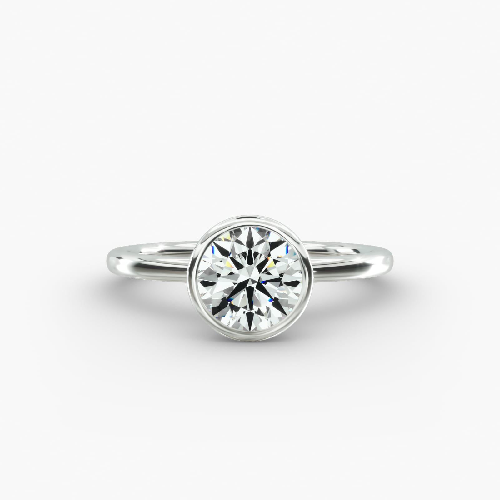 Solitaire Engagement Ring Classic Bezel Head
