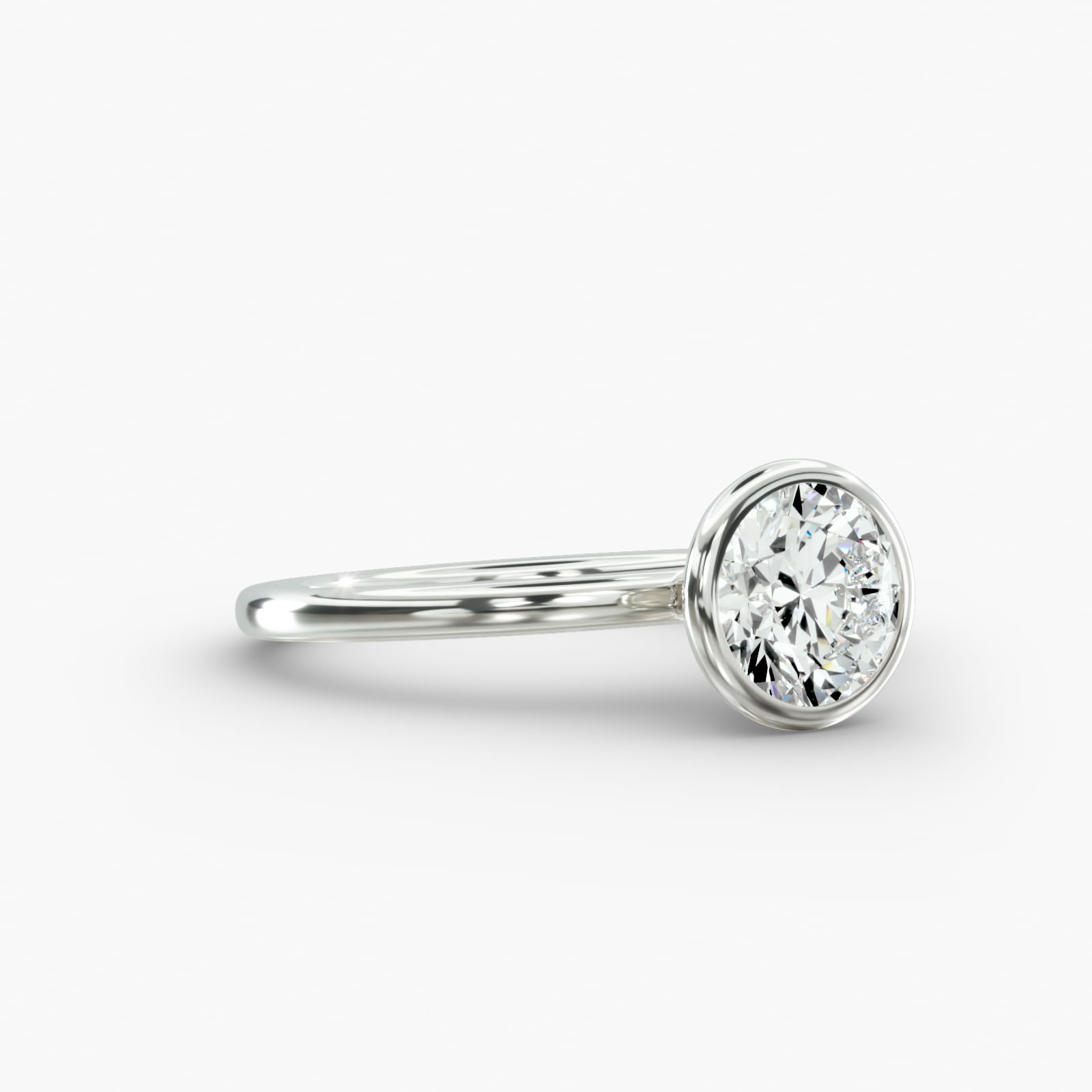 Solitaire Engagement Ring Classic Bezel Head