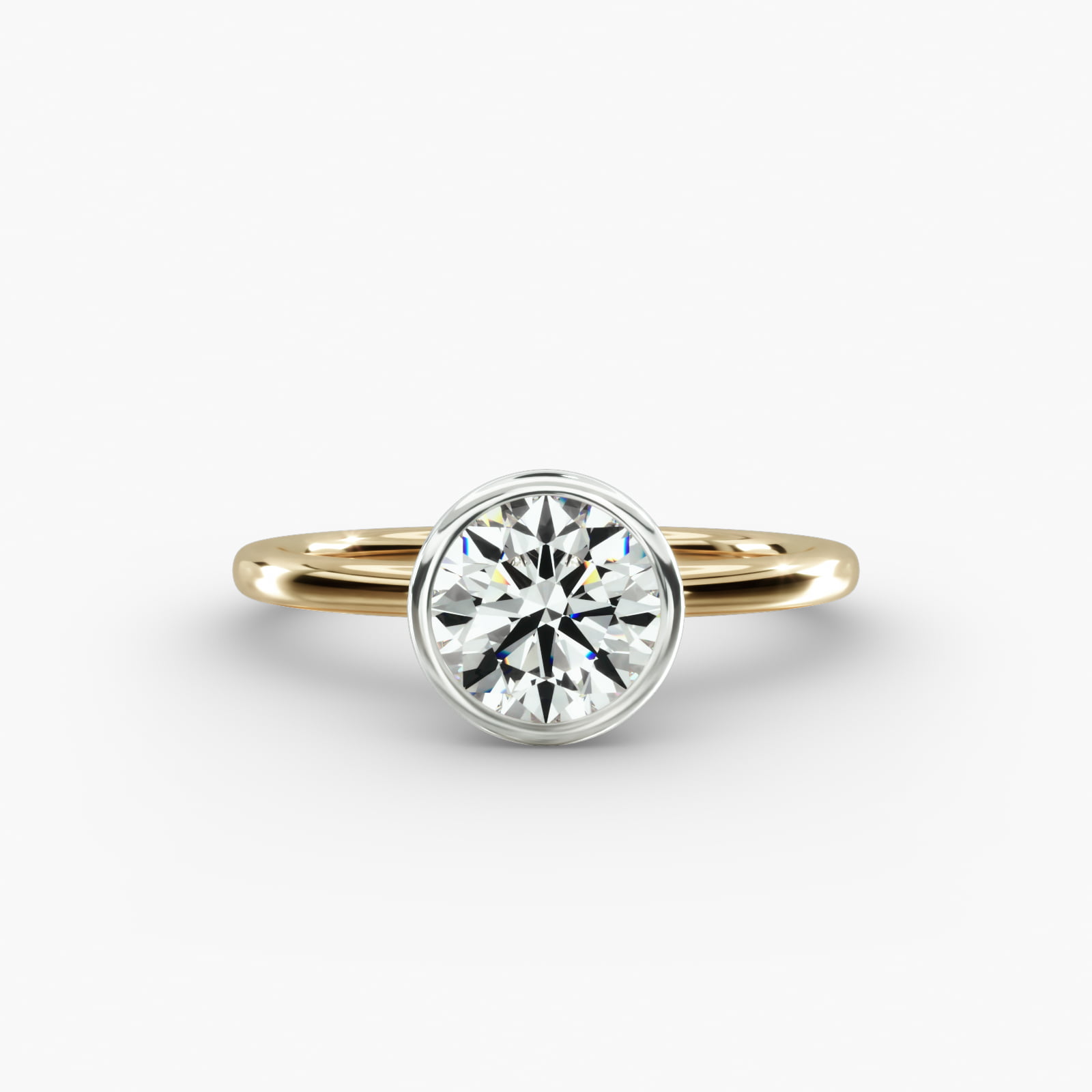 Solitaire Engagement Ring Classic Bezel Head