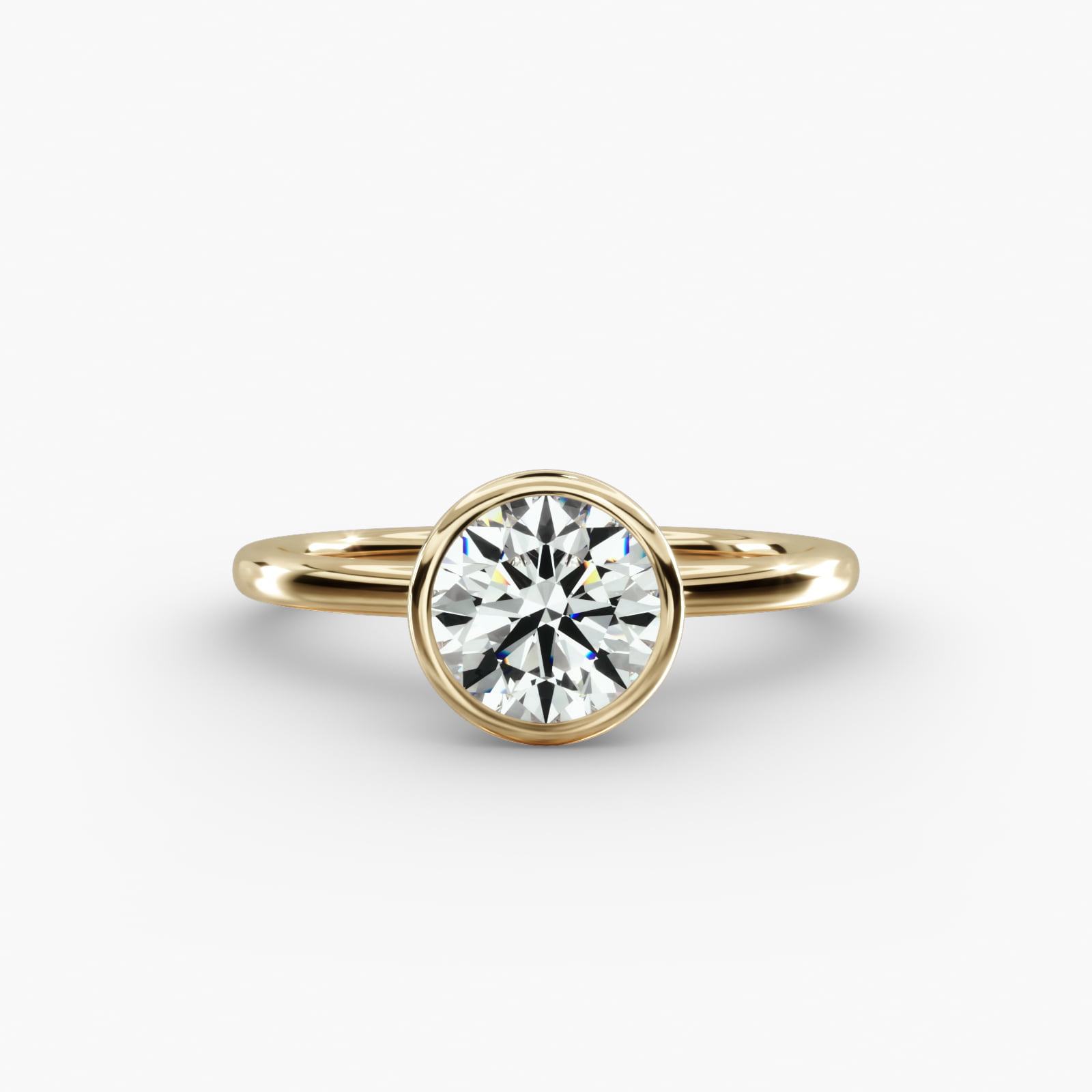 Solitaire Engagement Ring Classic Bezel Head