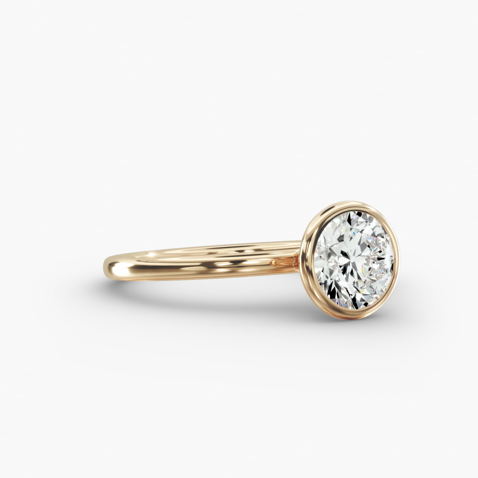 Solitaire Engagement Ring Classic Bezel Head