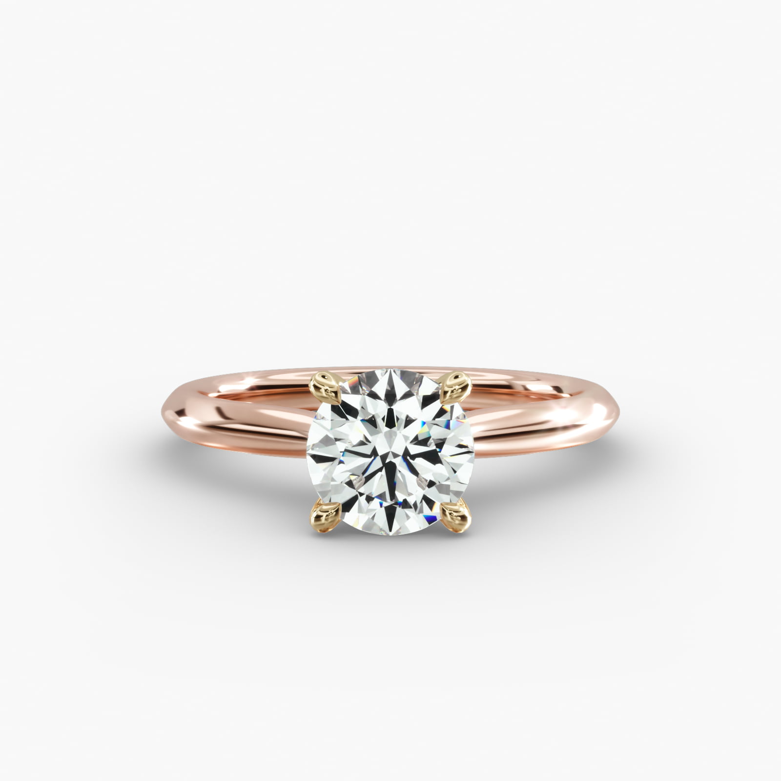 Knife Edge Solitaire Engagement Ring 4-Prong Nouveau Head