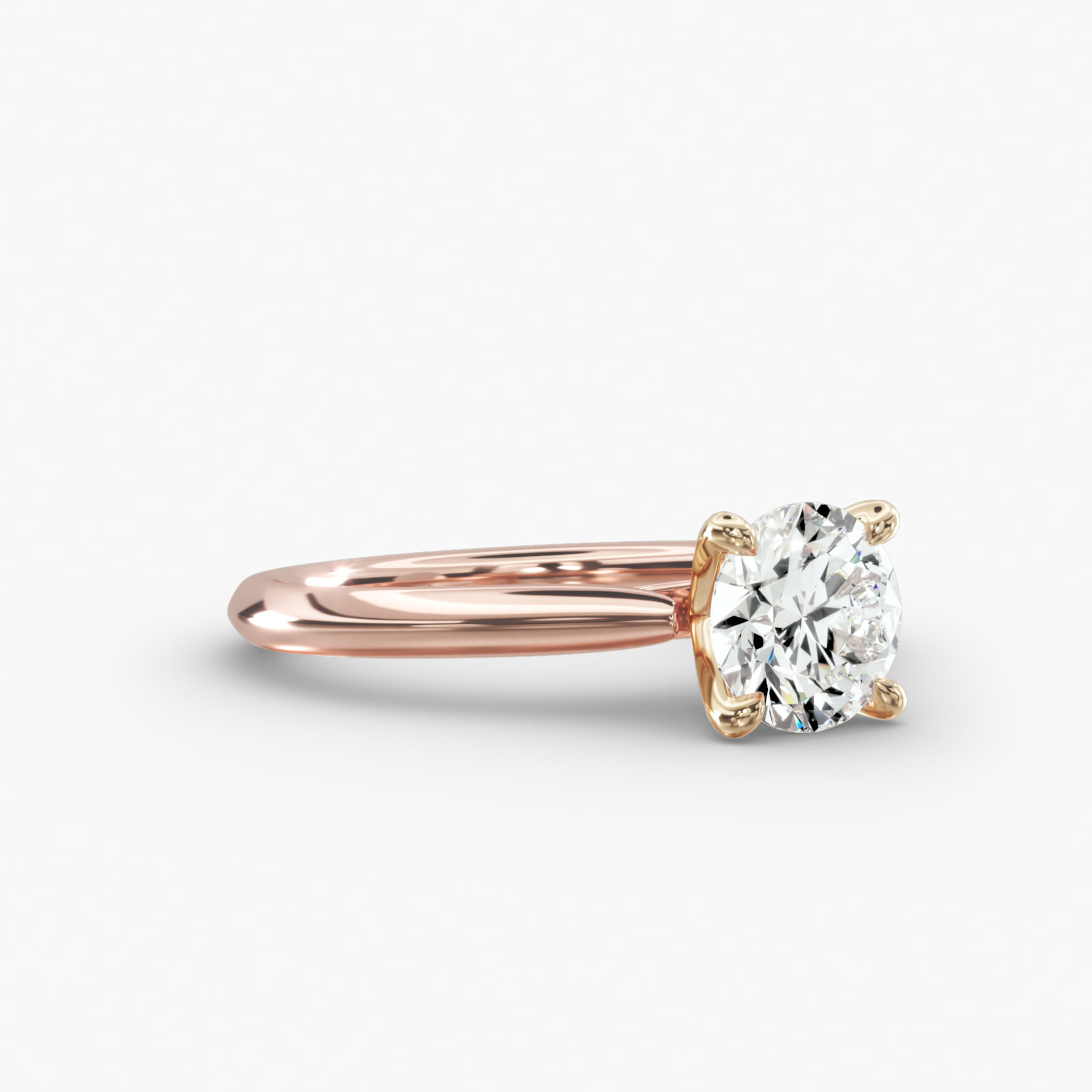 Knife Edge Solitaire Engagement Ring 4-Prong Nouveau Head