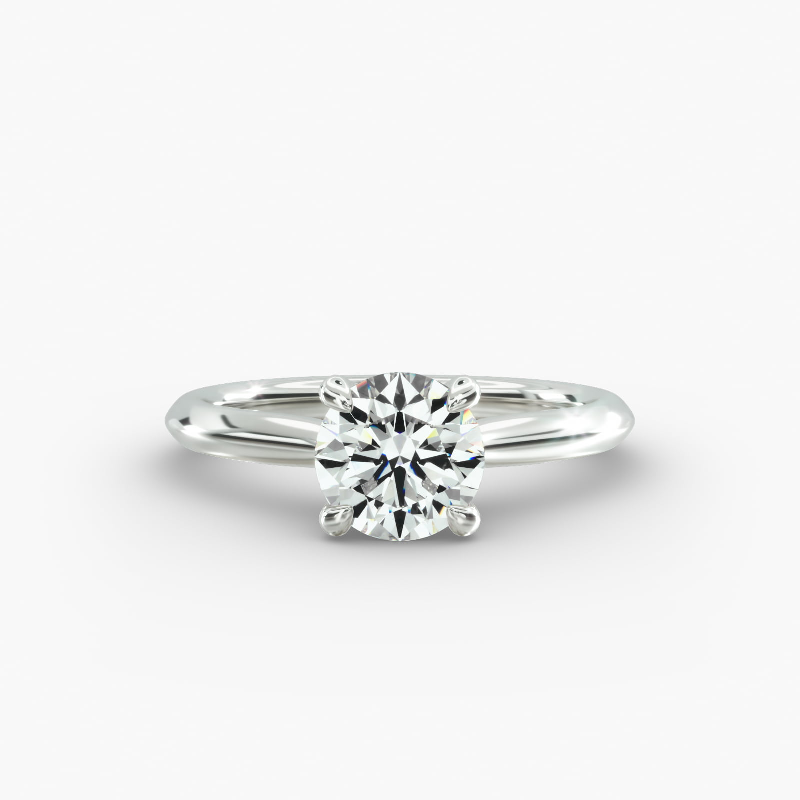 Knife Edge Solitaire Engagement Ring Classic Basket Head