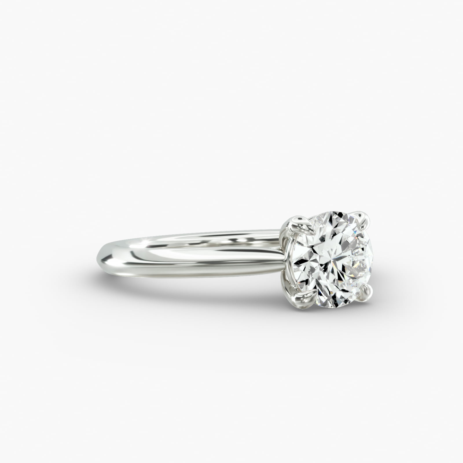 Knife Edge Solitaire Engagement Ring Classic Basket Head