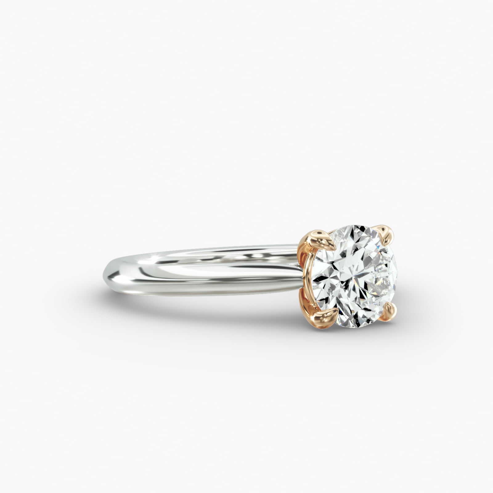 Knife Edge Solitaire Engagement Ring Classic Basket Head