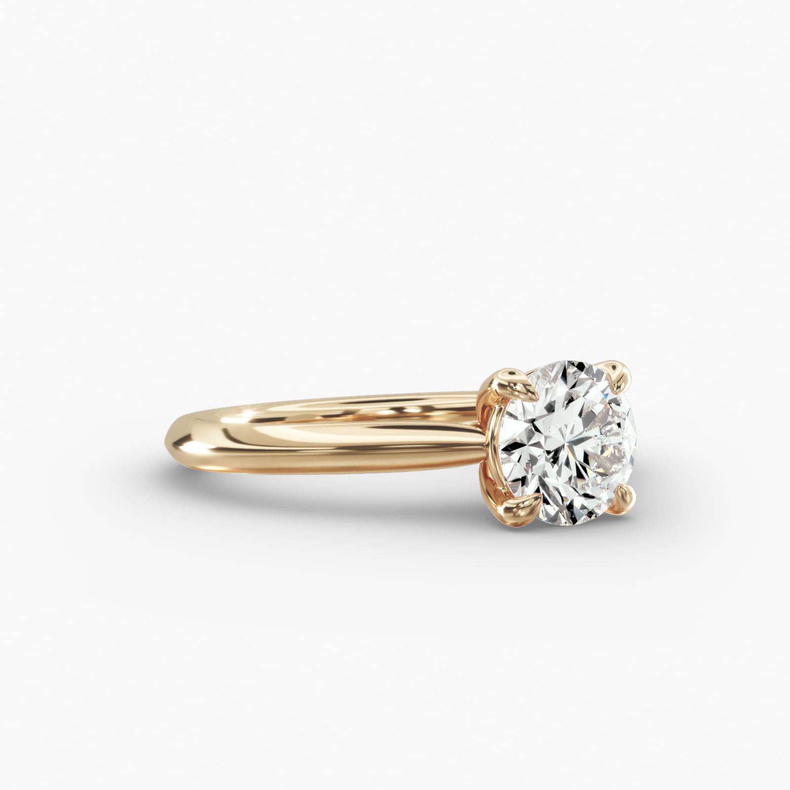 Knife Edge Solitaire Engagement Ring Classic Basket Head