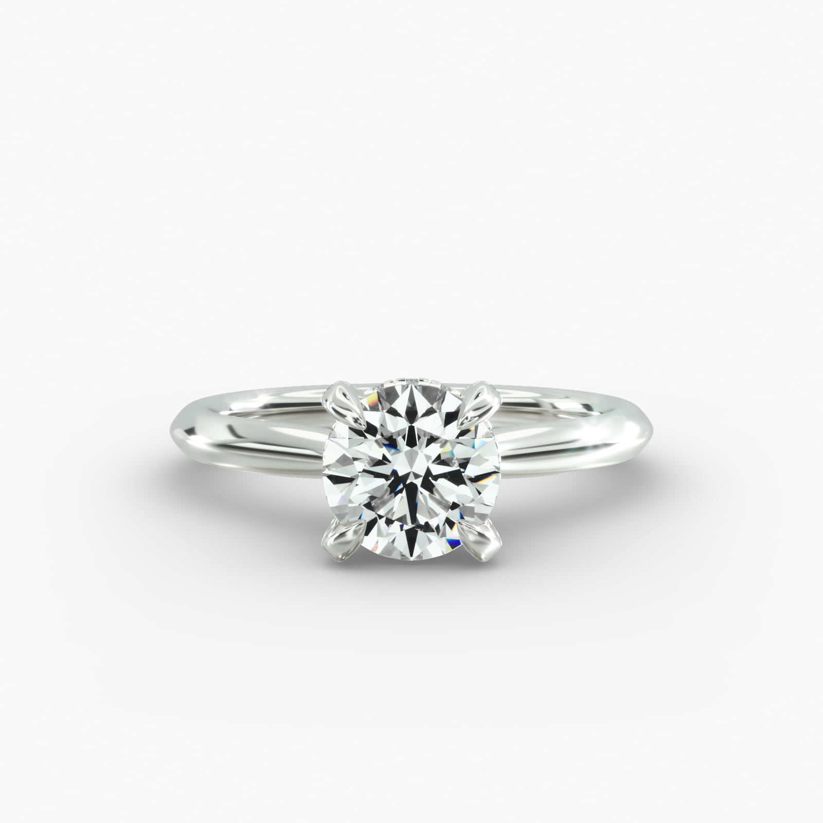 Knife Edge Solitaire Engagement Ring Diamond Basket Head