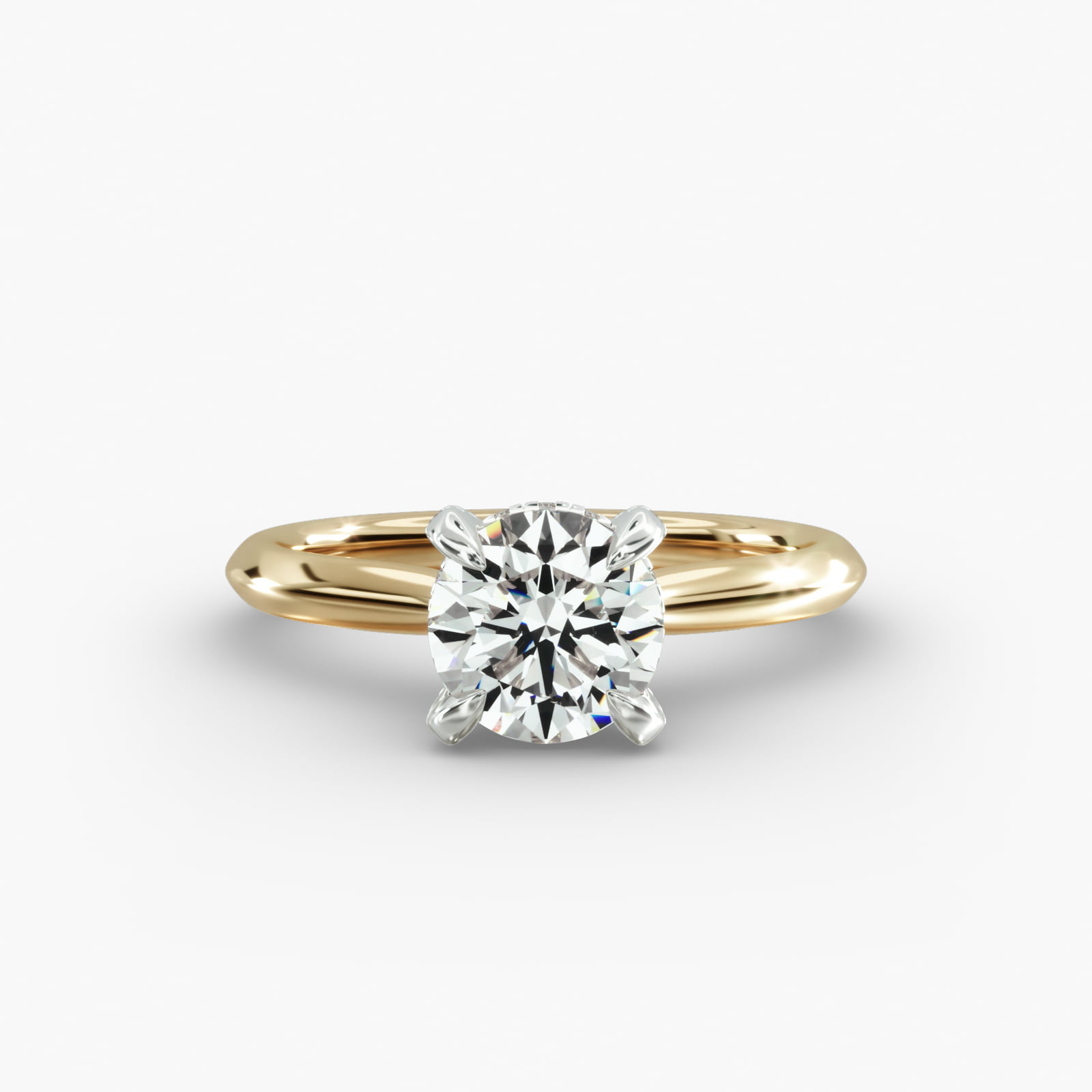 Knife Edge Solitaire Engagement Ring Diamond Basket Head