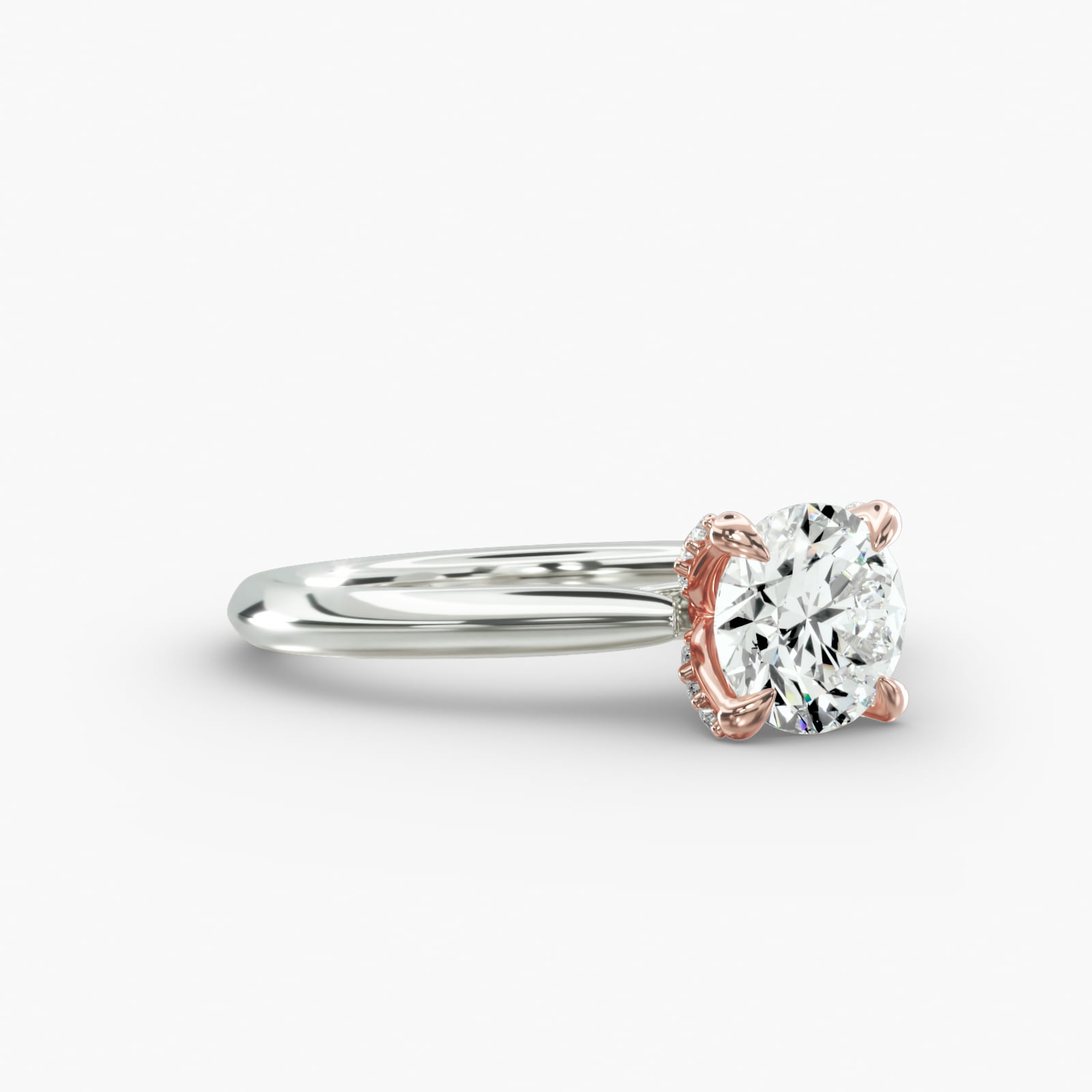 Knife Edge Solitaire Engagement Ring Diamond Tulip Head