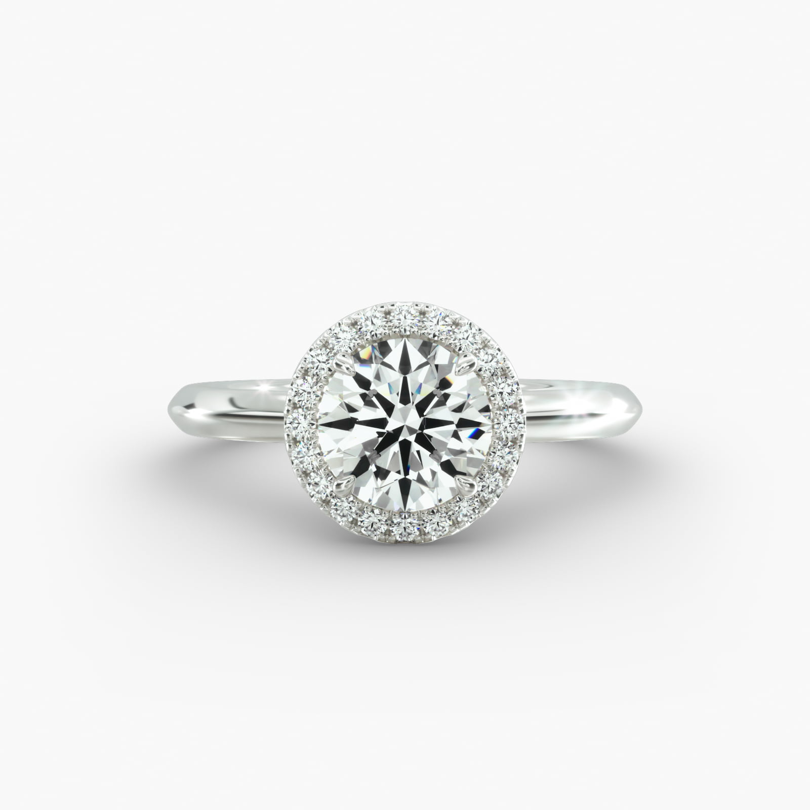 Knife Edge Solitaire Engagement Ring Classic Halo Head