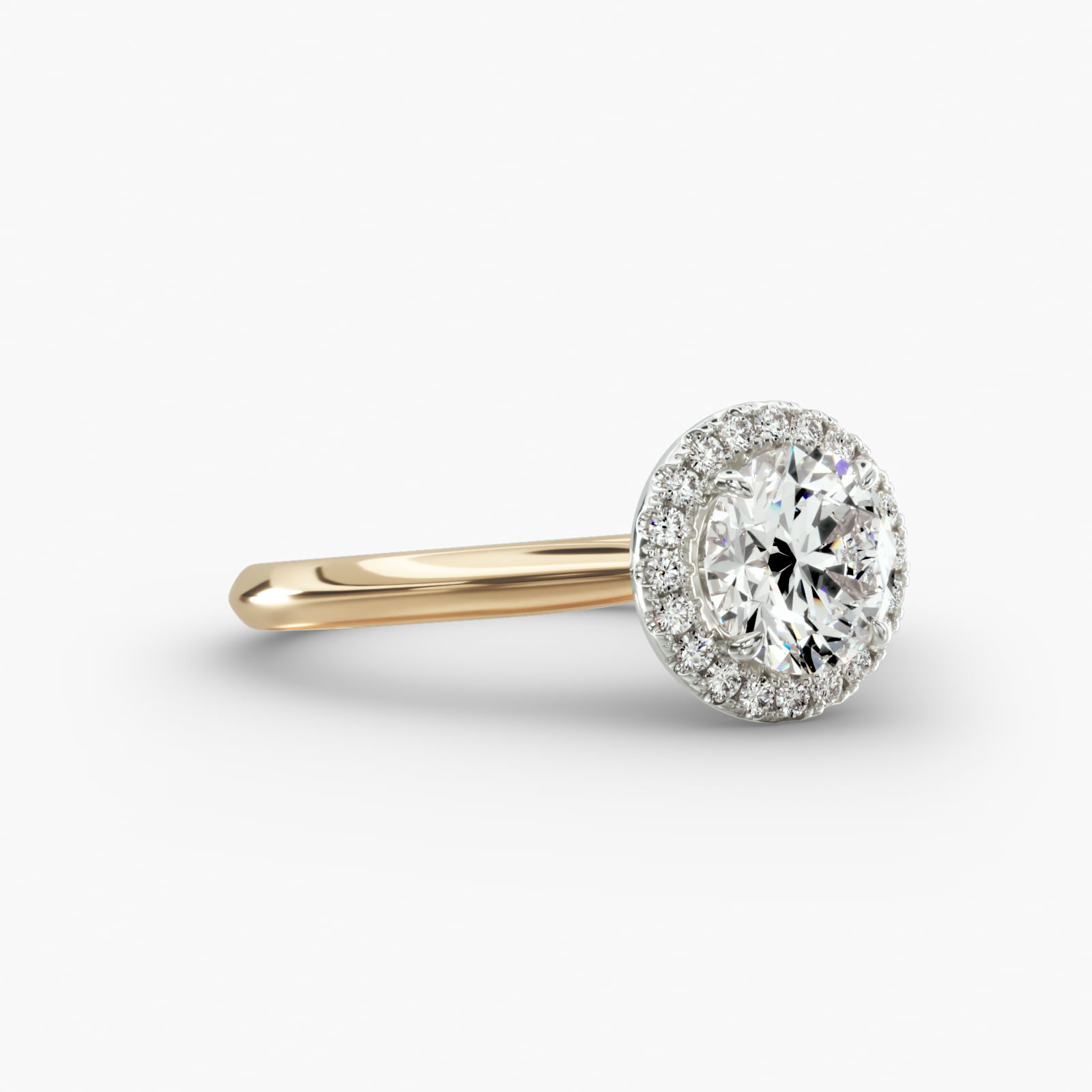 Knife Edge Solitaire Engagement Ring Classic Halo Head