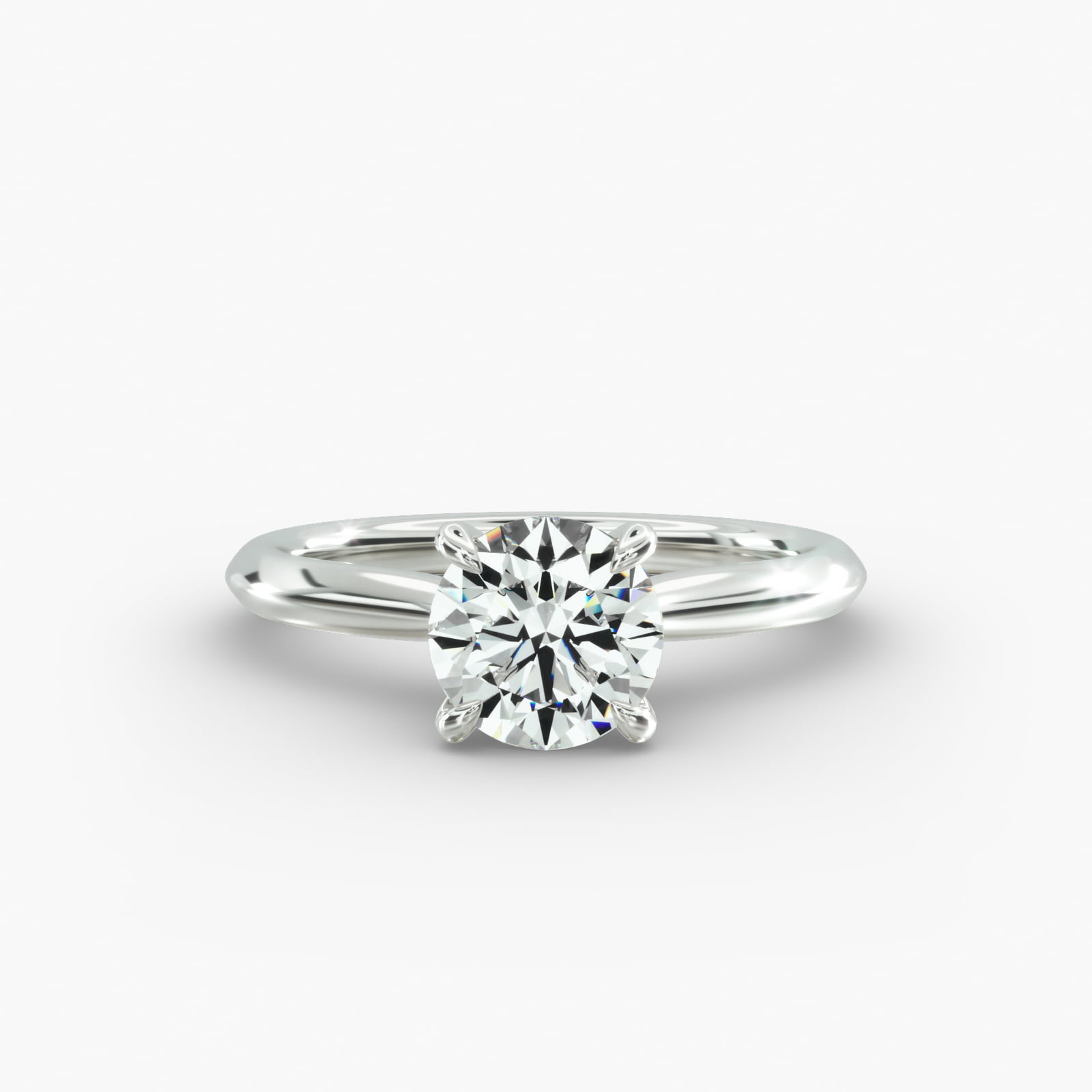 Knife Edge Solitaire Engagement Ring Clustered Diamond Head